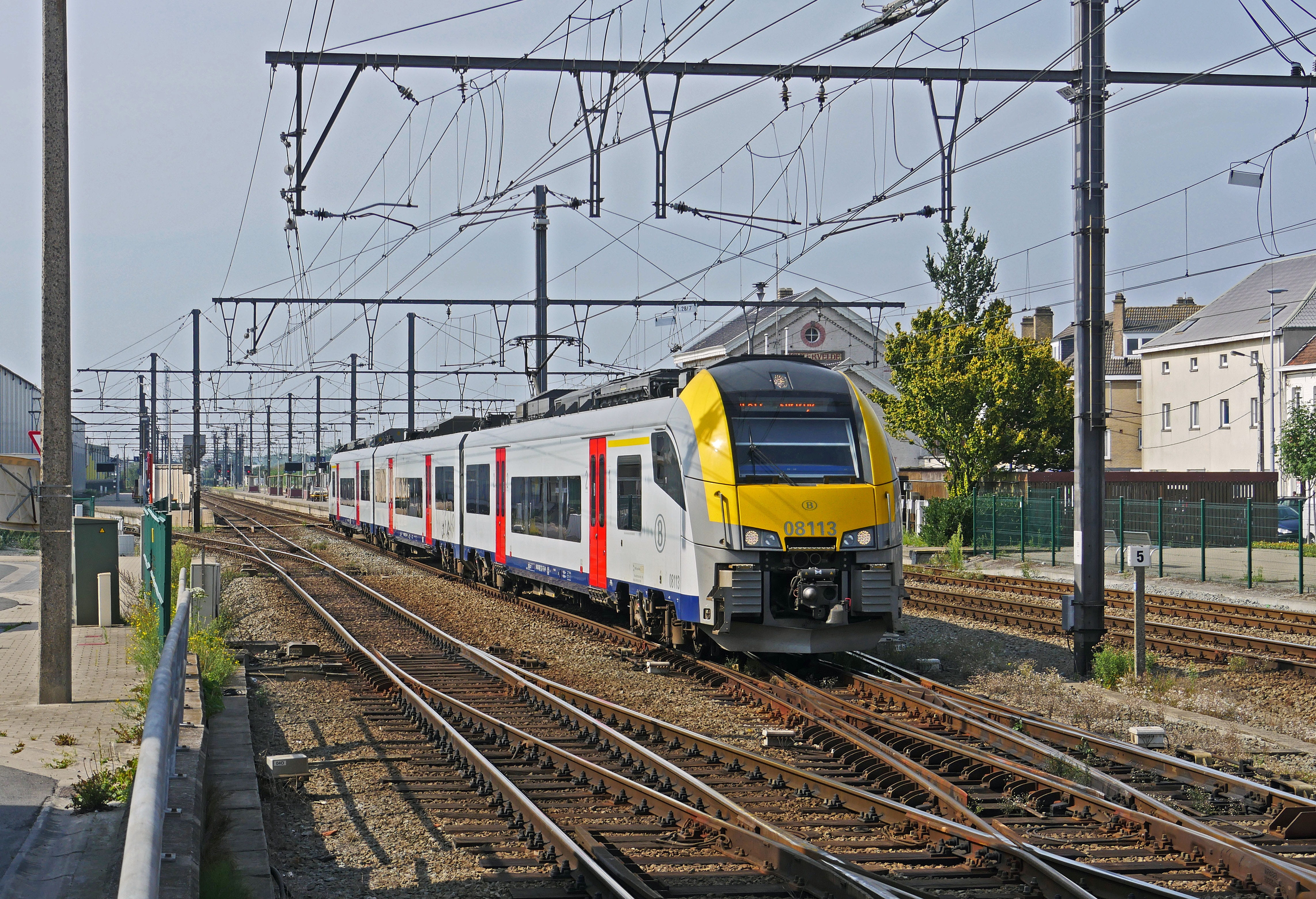 rail traffic, electrical multiple unit, built structure, siemens, track, railway, belgian state railways, station, connection, in three parts, rail- cars, HD Wallpaper