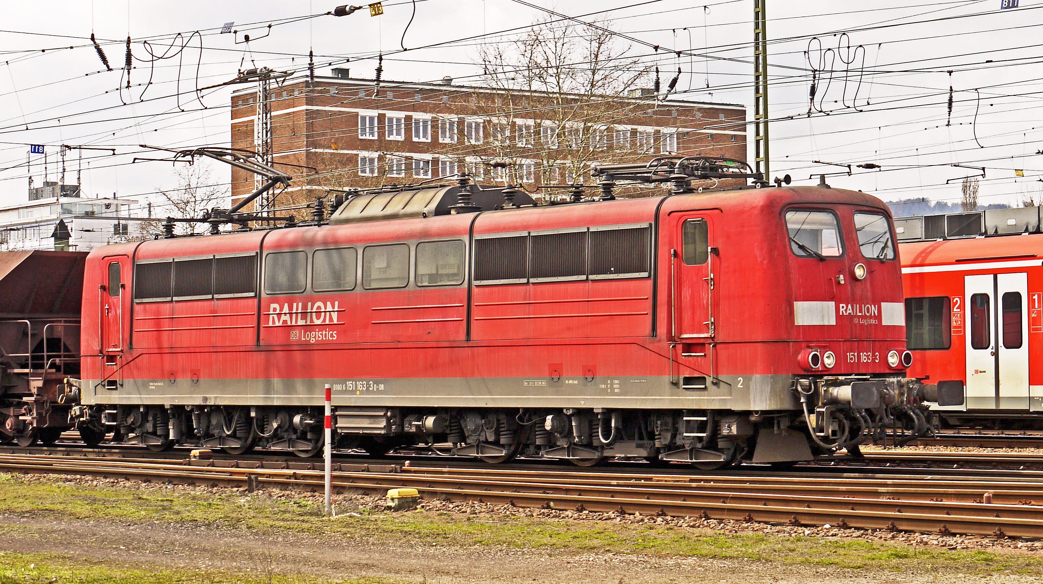 block train, transportation, railroad track, electricity, power supply, public transportation, goods train locomotive, railway, built structure, cable, HD Wallpaper