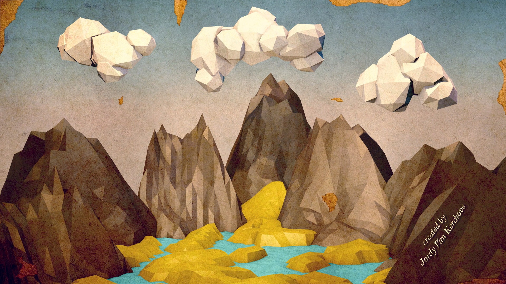 1080P, low poly, render, Photoshop, Cinema 4D, HD Wallpaper