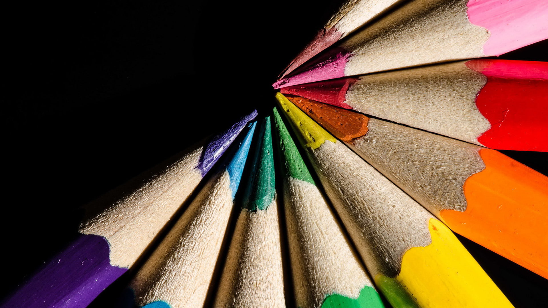 paper, writing implement, crayon, pencils, orange, pink, colour, yellow, pattern, art, texture, design, colorful, color, paint, education, school, triangle, HD Wallpaper