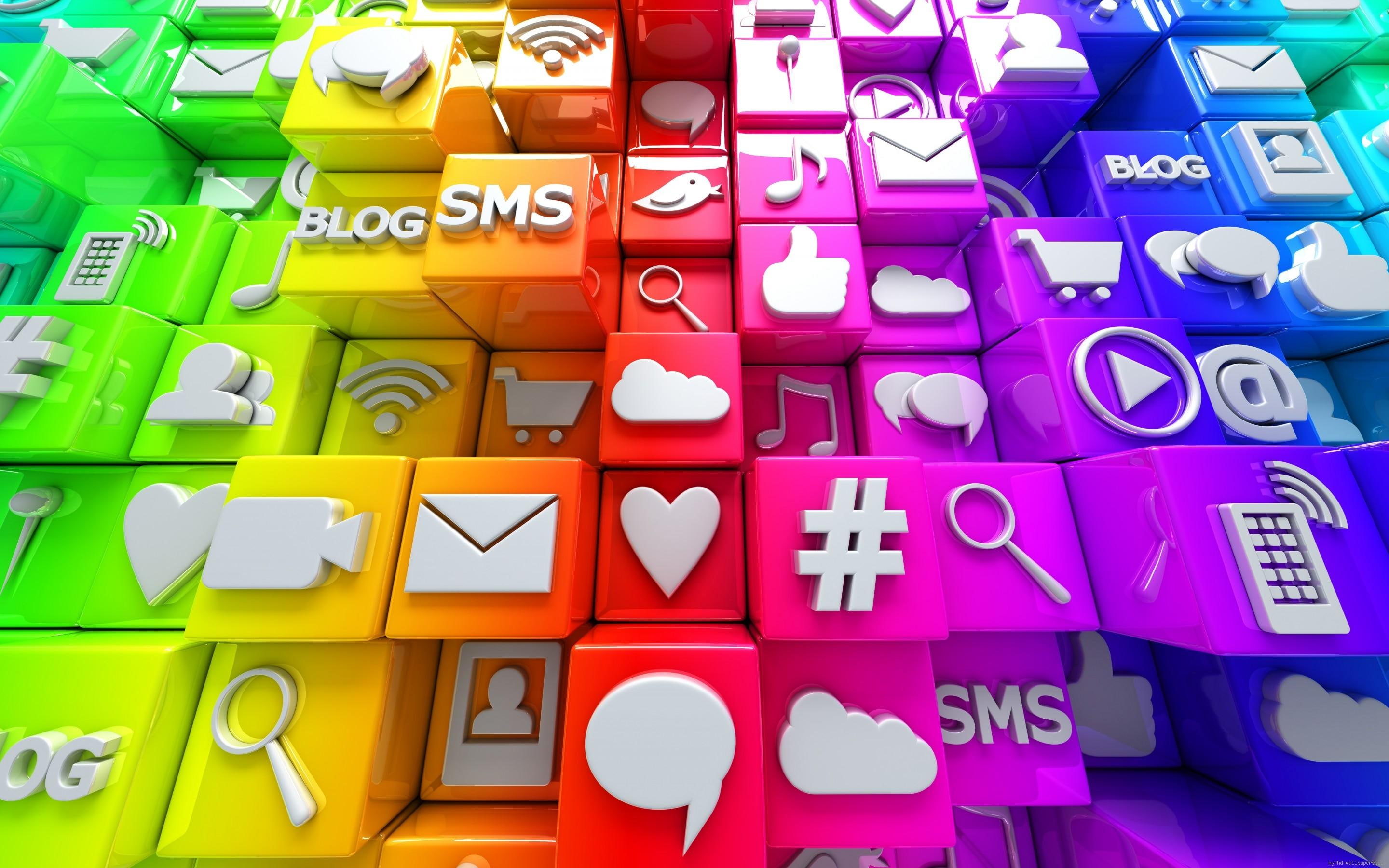 color, graphic, cubes, fluo, lot, icons, web, 2K, icon, d, HD Wallpaper