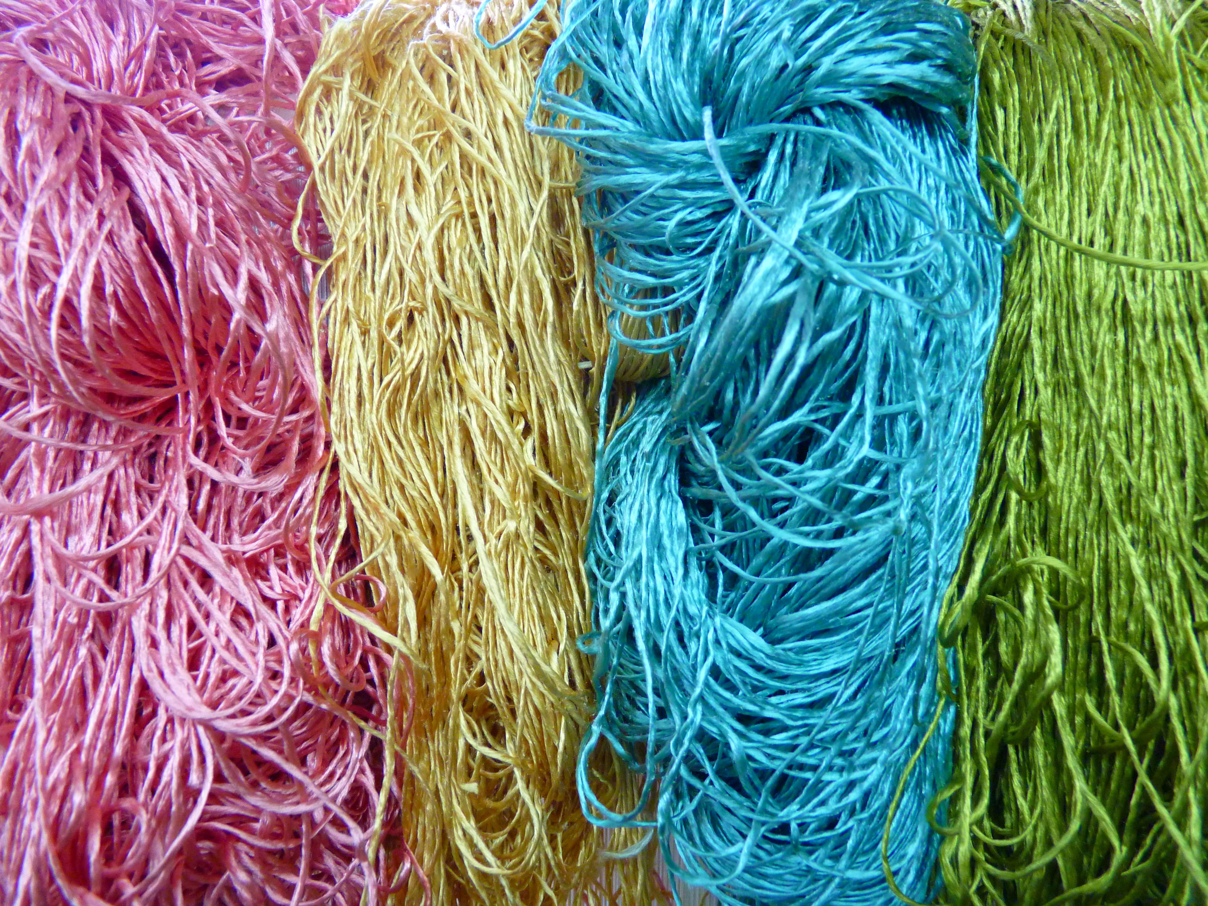 no people, textile, rope, ropes, day, color, tissue, thread, softness, assorted, choice, green color, pattern, variation, turquoise colored, still life, HD Wallpaper