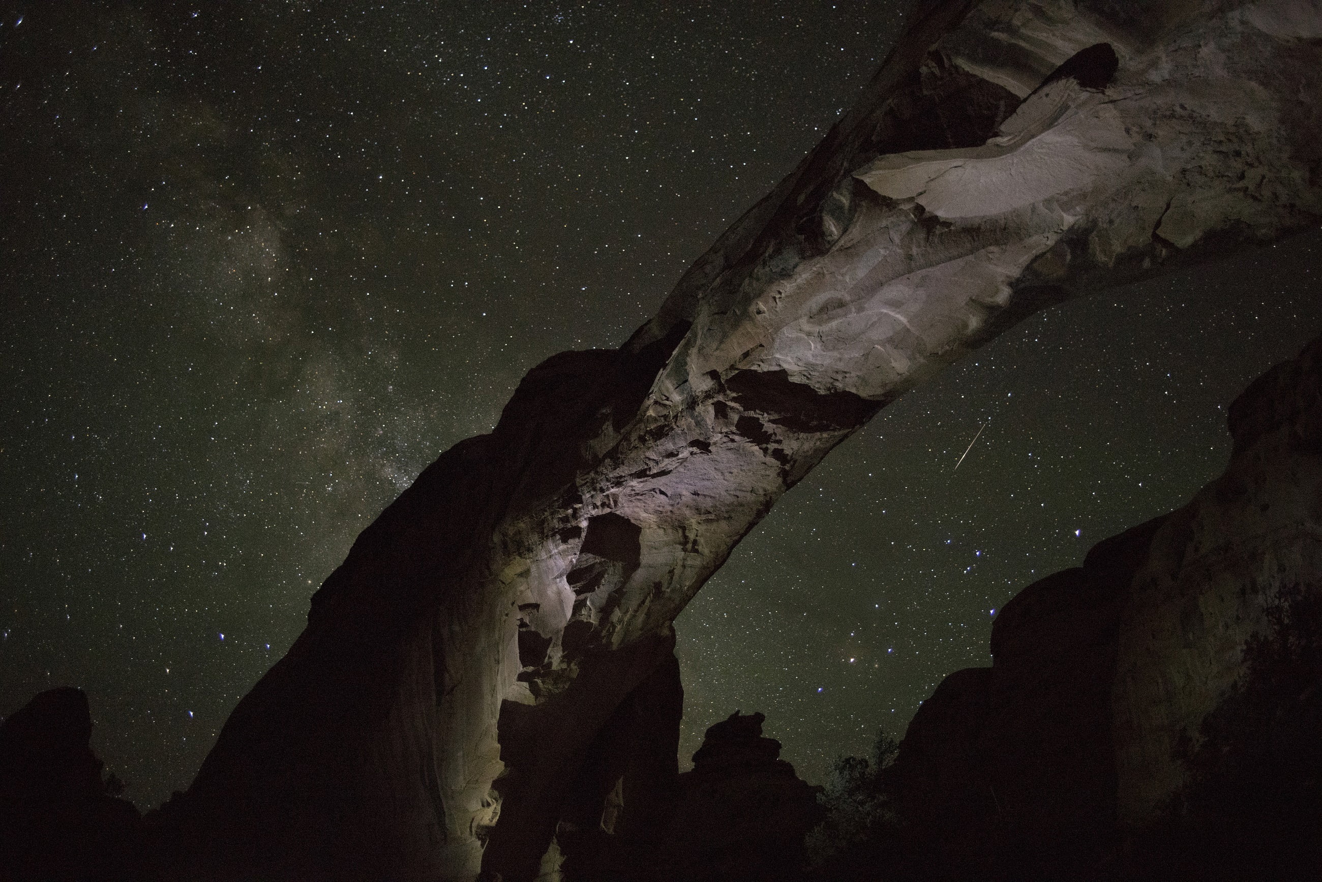 outdoors, star - space, constellation, stone, close-up, hickman bridge, wilderness, landscape, milky way, geology, nature, indoors, space and astronomy, HD Wallpaper