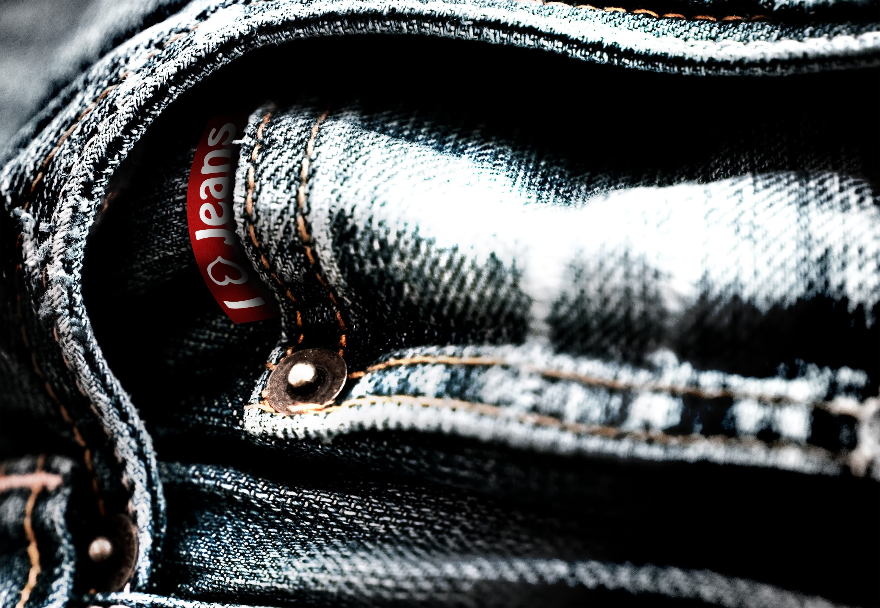 stonewashed, chain, still life, textured, bleach bypass, black, winter, bottoms, blue, worn, fabric, close-up, textile, clothing, 2K, no people, detail, HD Wallpaper