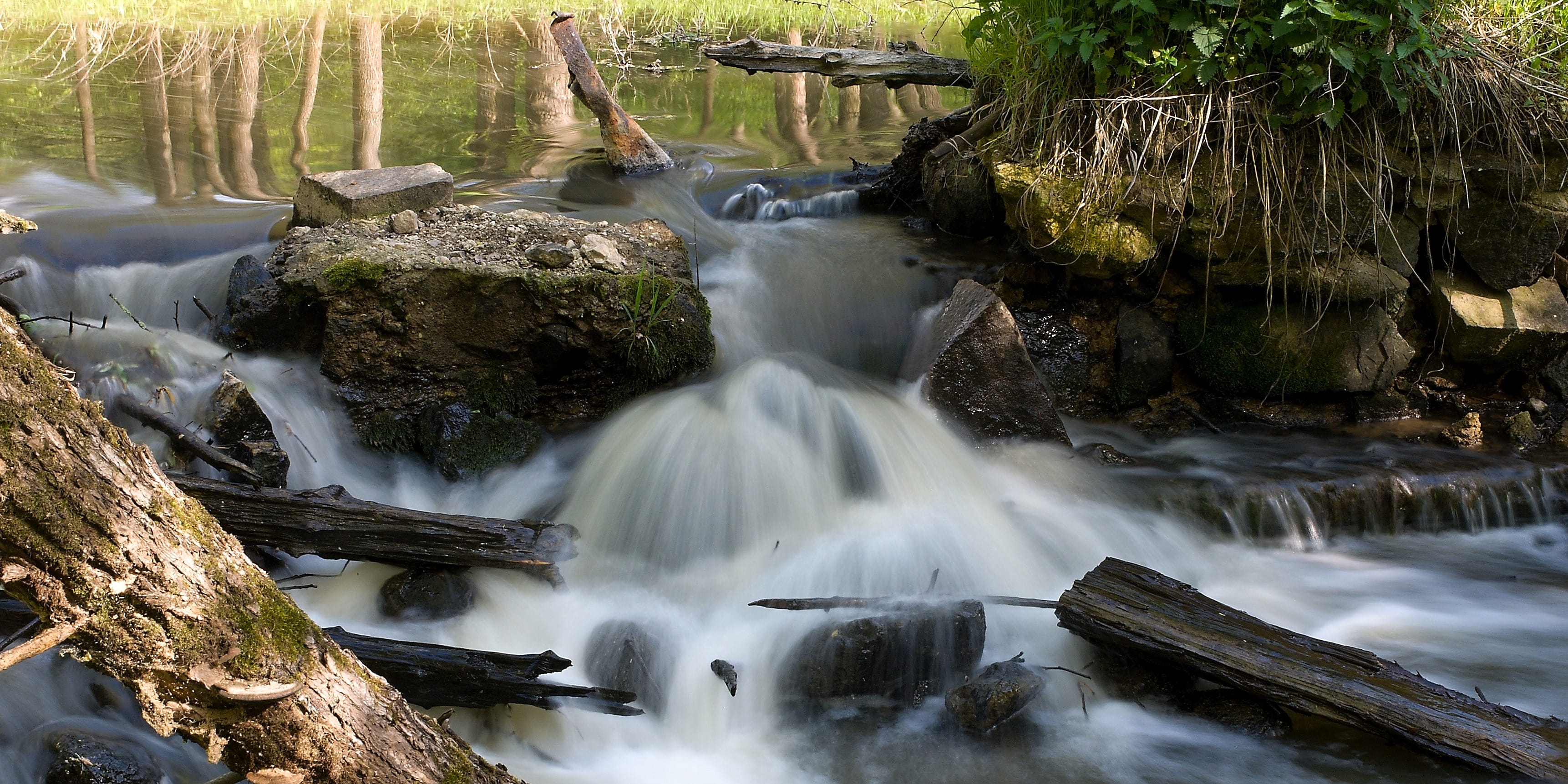 motion, Water, outdoors, at, u ostrolovský újezda, plant, solid, 2K, dam, joist, land, blurred motion, environment, stone, Ruptured, ostrolovským, wood, HD Wallpaper