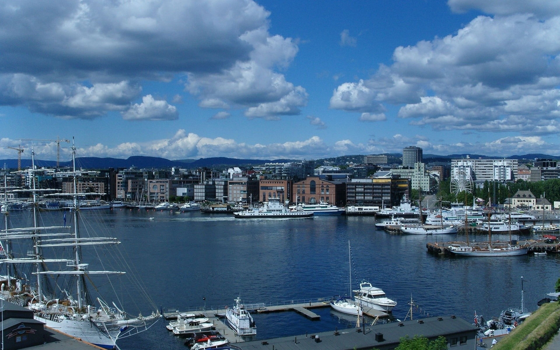 yacht, harbor, pier, waterfront, bay Of Water, architecture, luxury, coastline, building, outdoors, cloud - sky, europe, moored, urban Scene, jetty, 1080P, HD Wallpaper