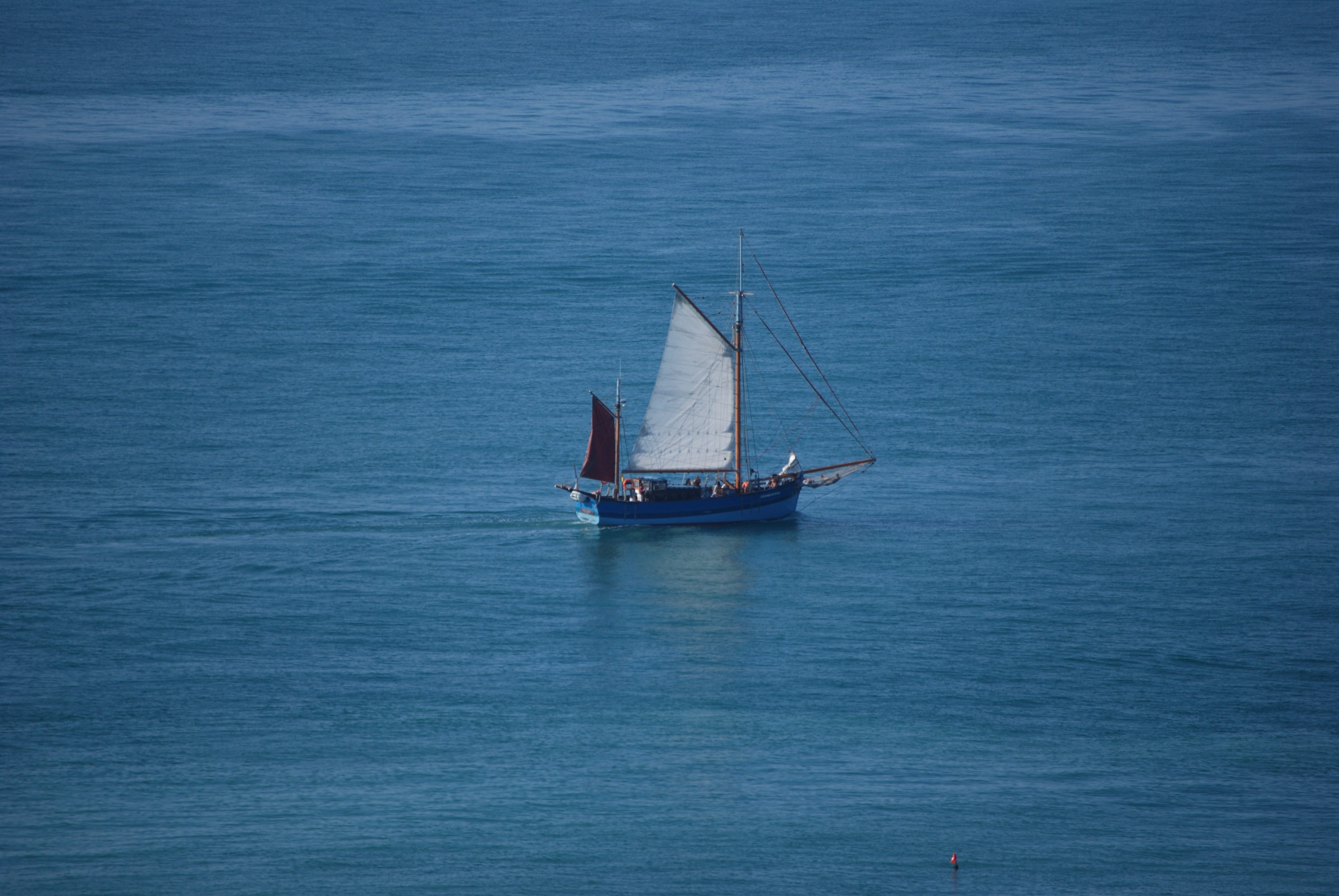 scenics - nature, 4K, sea, transportation, sailboat, yacht, old rig, rigging, beauty in nature, strings, luxury, nature, blue, no people, tranquil scene, HD Wallpaper