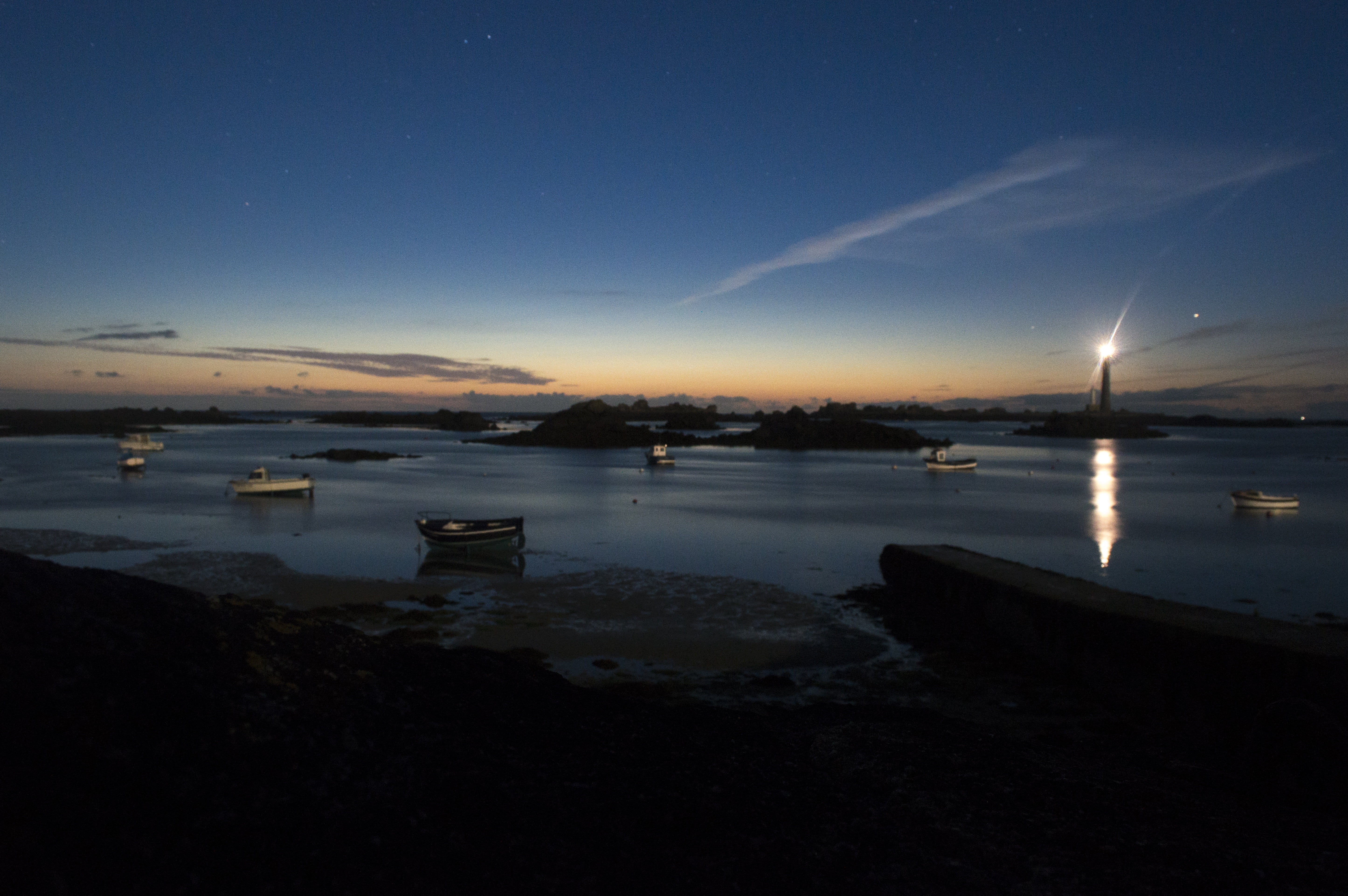 mode of transportation, beauty in nature, sky, no people, light, 5K, tranquility, boats, marine, atlantic, navigation, brittany, finistère, nature, sea, HD Wallpaper