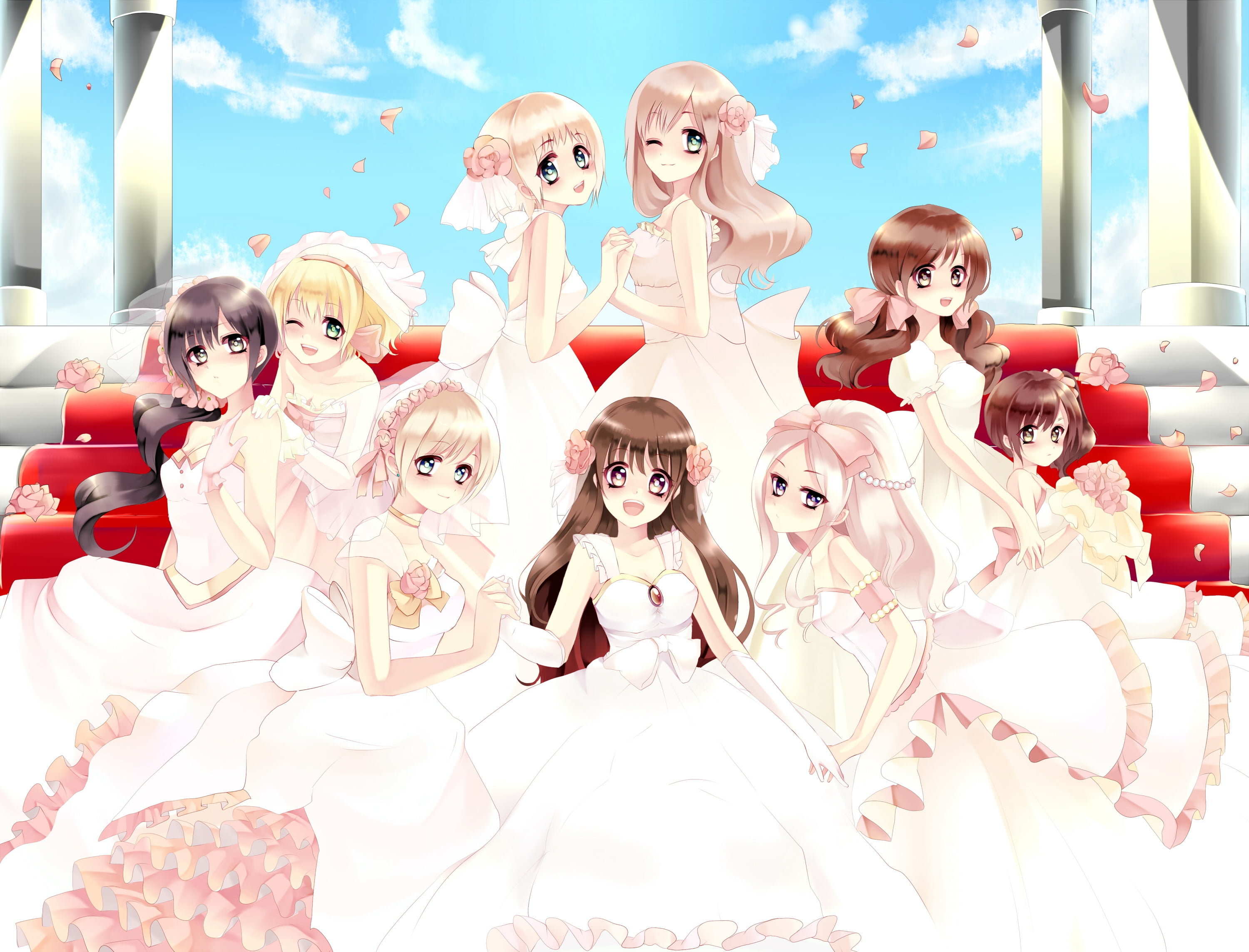 still life, dress, human representation, boys, art and craft, group of people, elegance, large group of objects, people, female, wedding, celebration, male likeness, HD Wallpaper