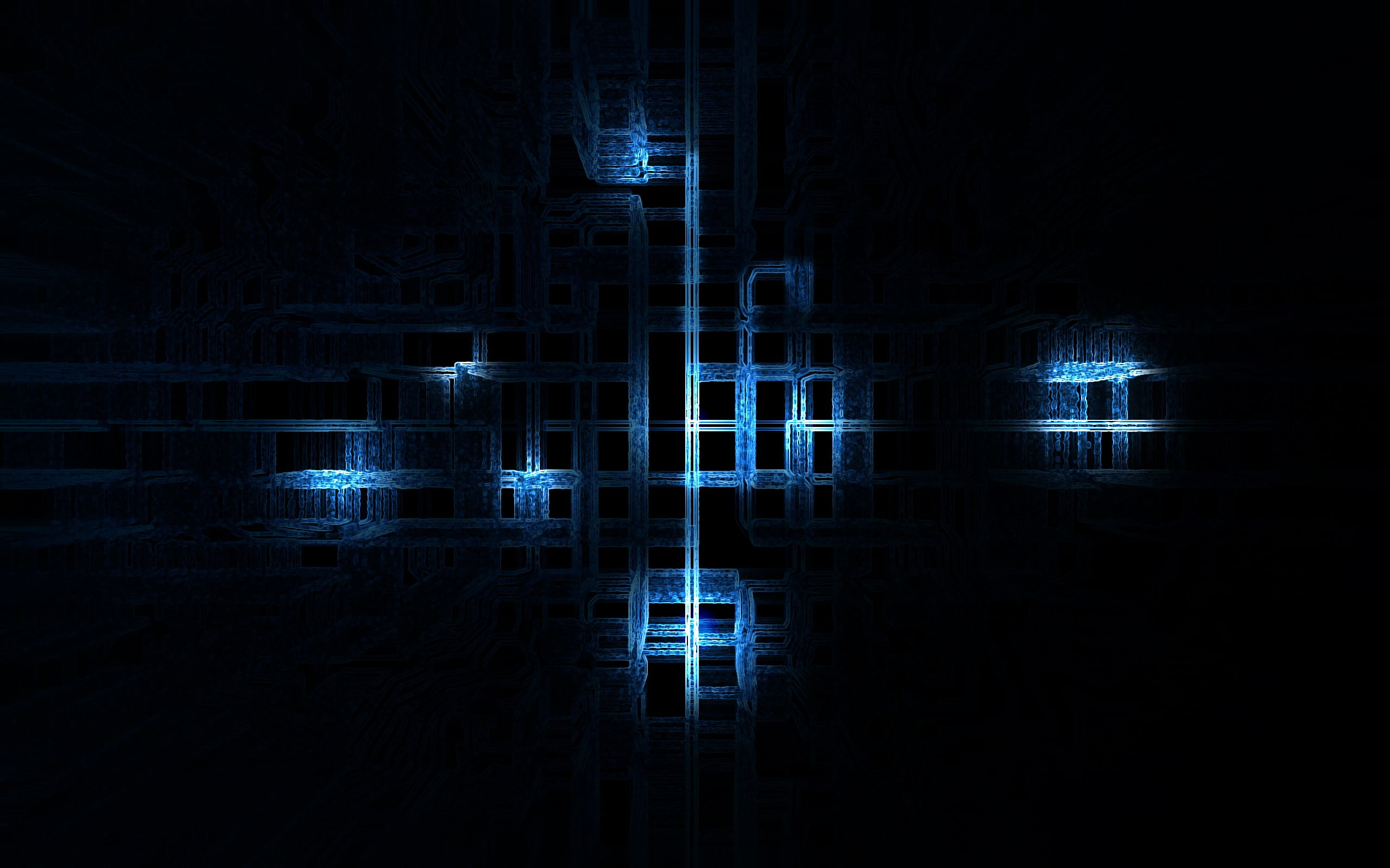 dark, lines, illuminated, blue, glowing, pattern, luminosity, electricity, black background, black, reflection, no people, black color, night, digital art, HD Wallpaper
