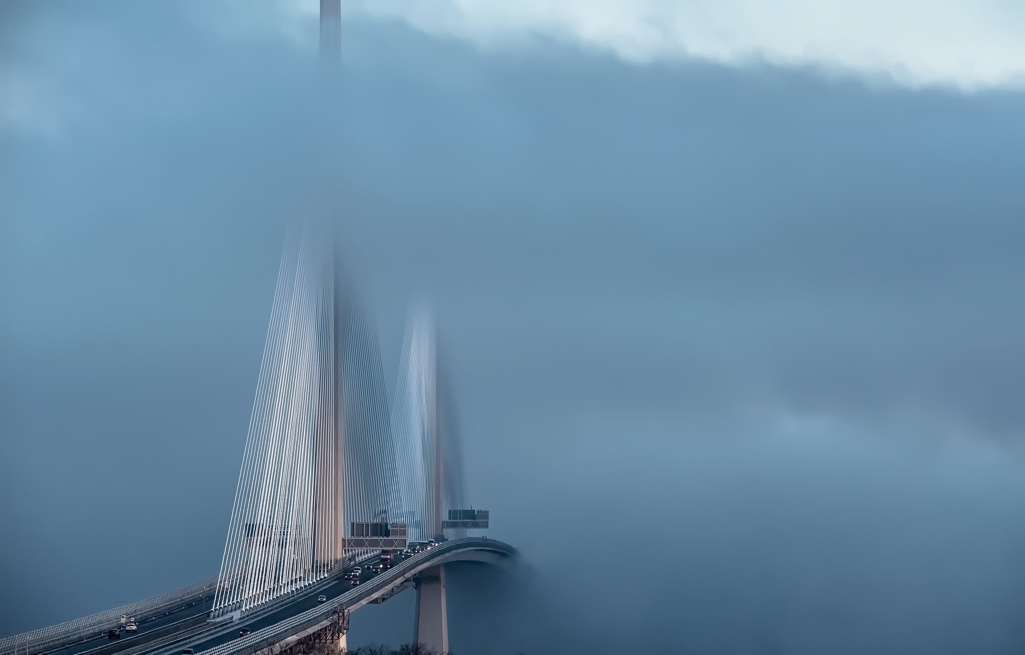 rope bridge, bridge, mist, 1080P, Scotland, HD Wallpaper
