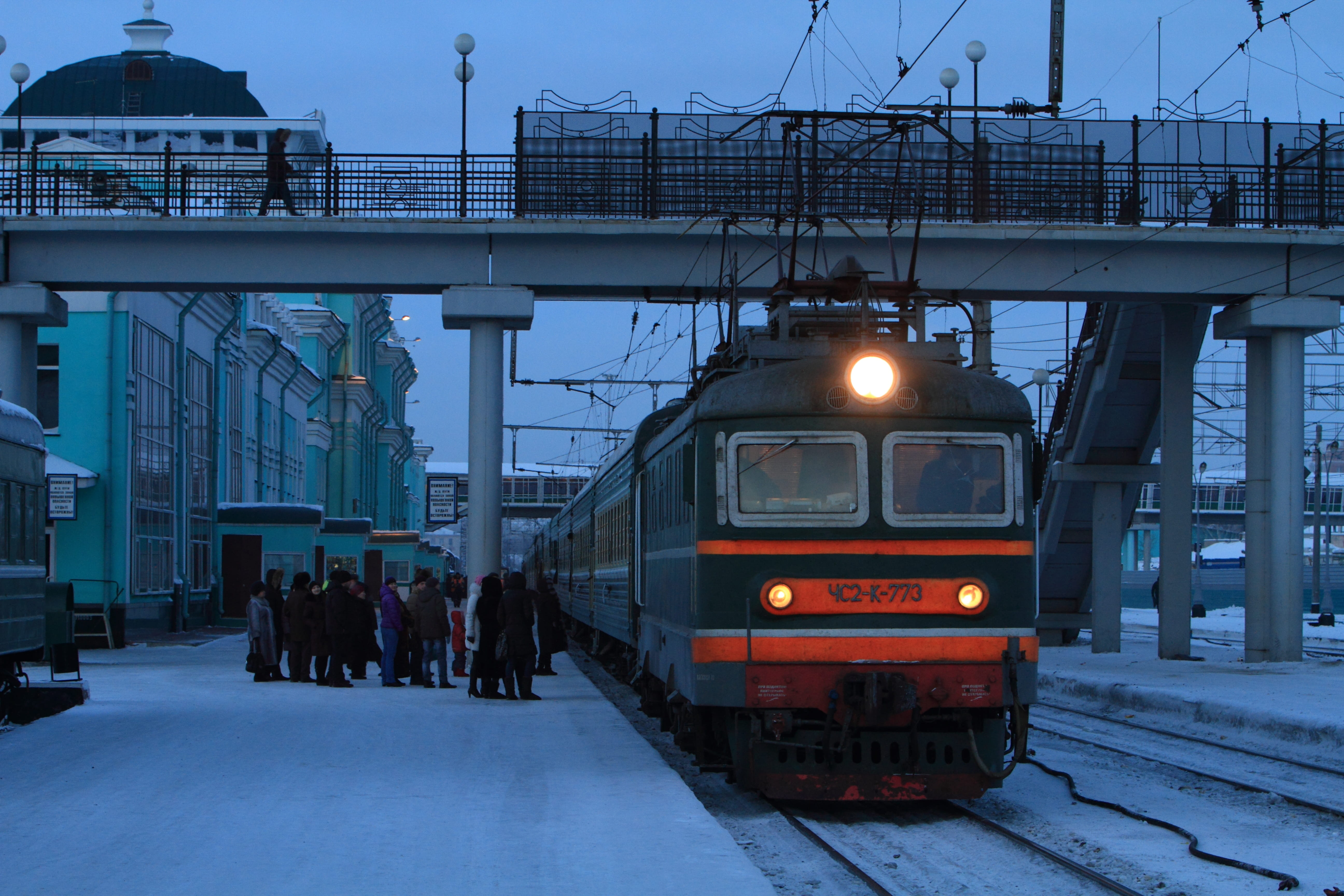 Railway, snow, illuminated, train wheel, rail transportation, travel, track, cable car, 5K, train, transportation, sky, cold temperature, winter, rail, HD Wallpaper