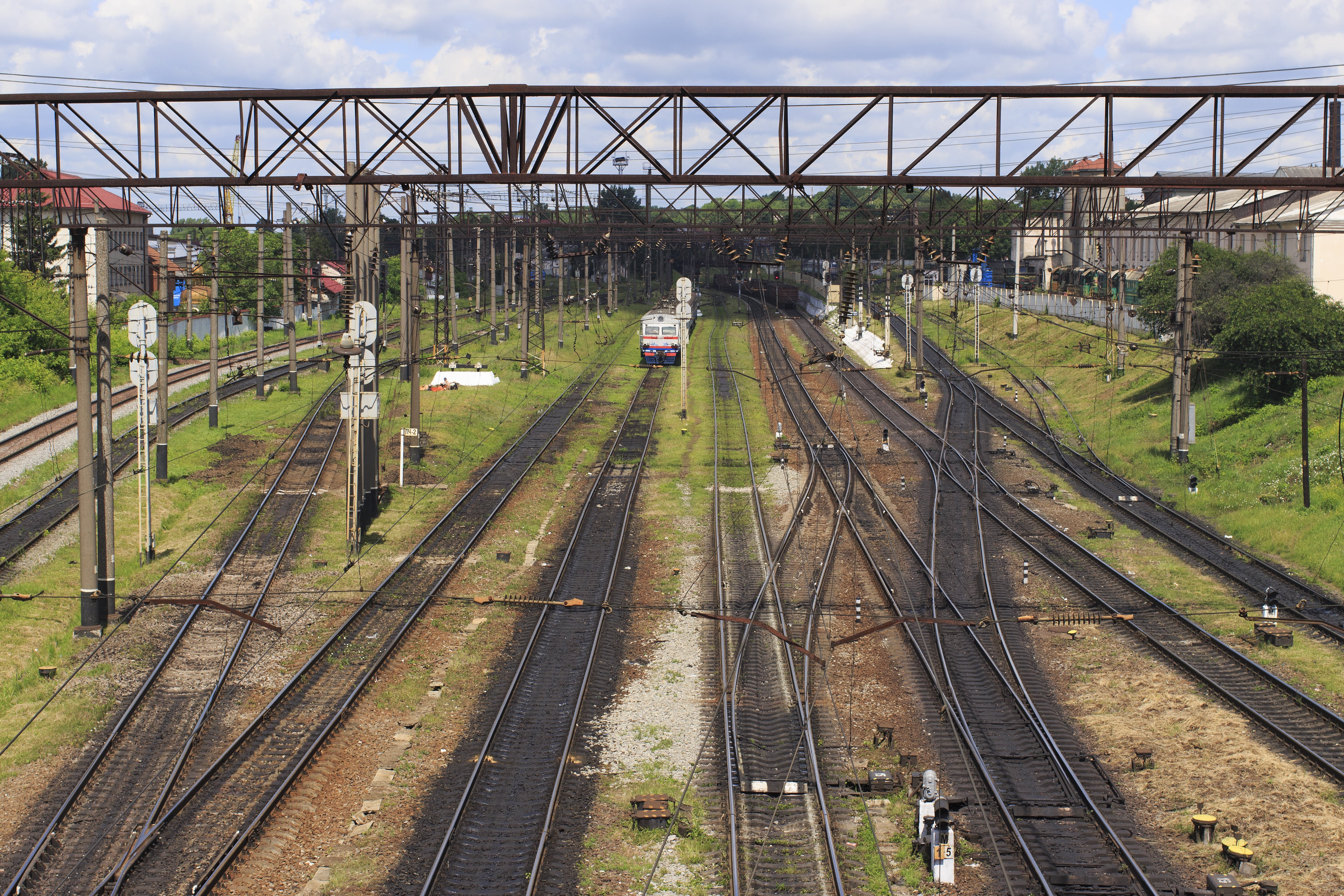 built structure, plant, interchange, rail transportation, high angle view, railroad car, public transportation, no people, train, outdoors, railroad track, HD Wallpaper