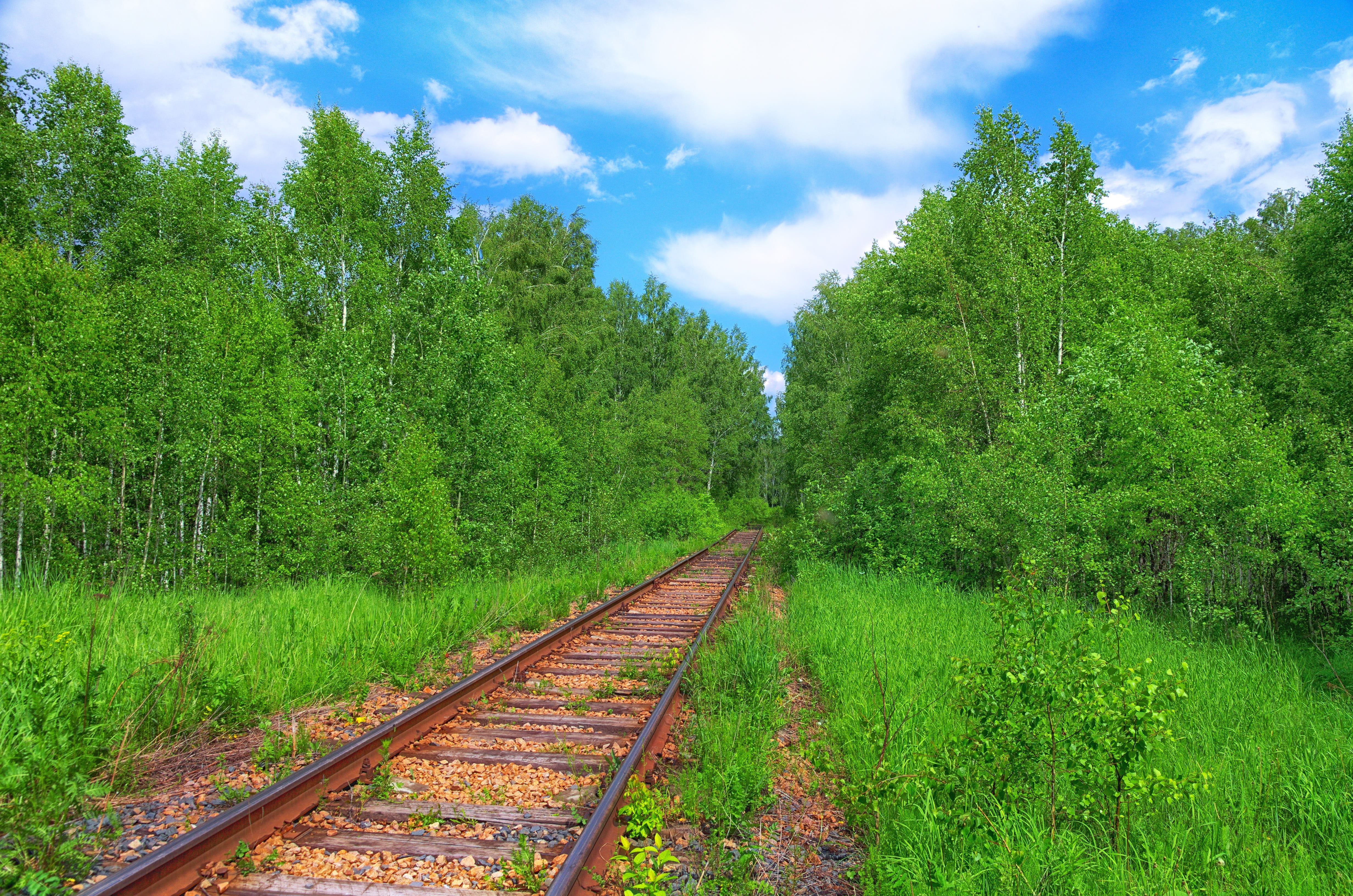 transportation, Sleepers, land, nature, train, Road, railroad track, road, direction, long, road to nowhere, rail transportation, outdoors, parallel, cloud - sky, HD Wallpaper