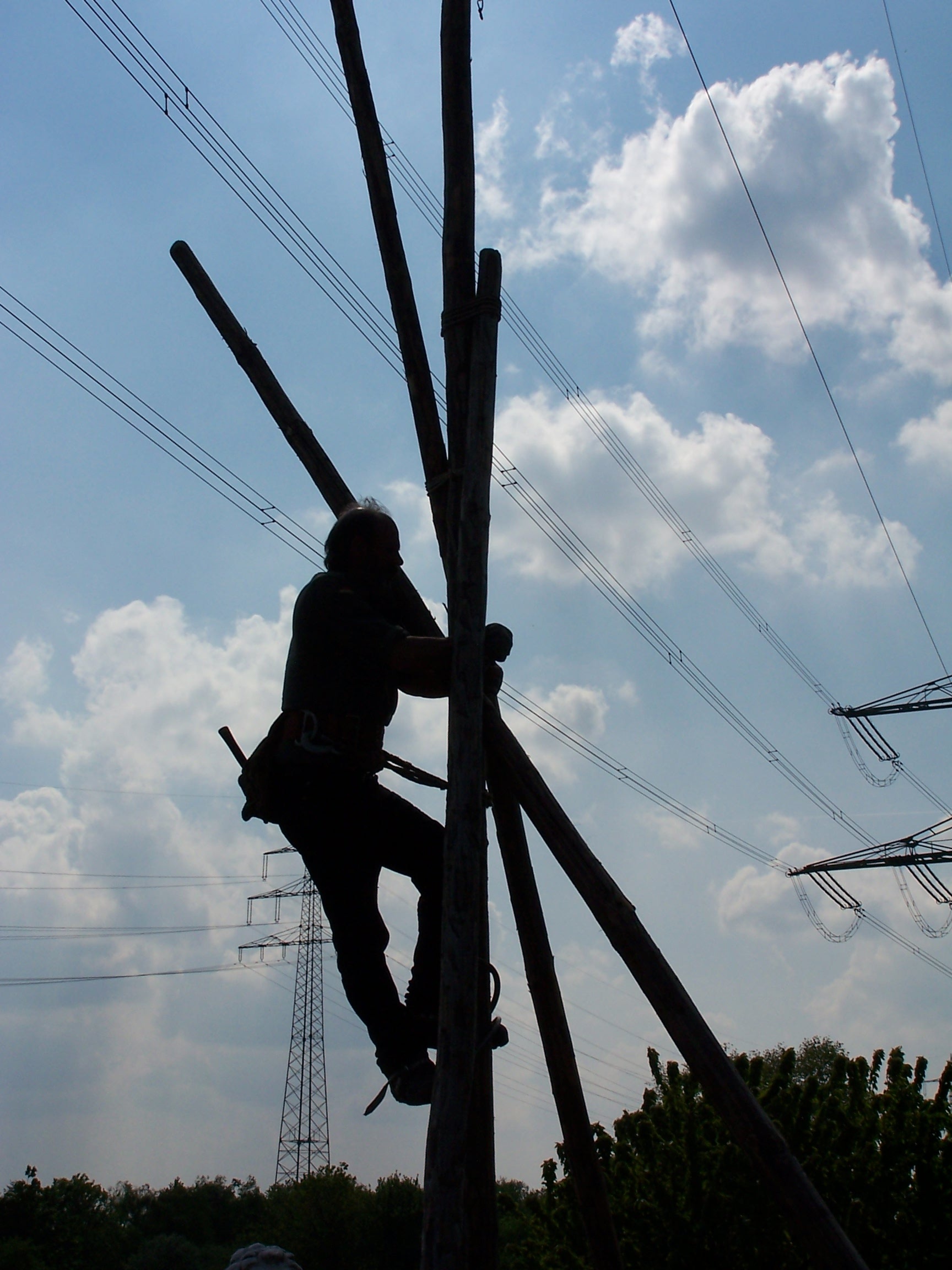 electrician, 1080P, man, technology, power supply, connection, risk, outdoors, real people, silhouette, men, one person, low angle view, cable, power line, Phone HD Wallpaper