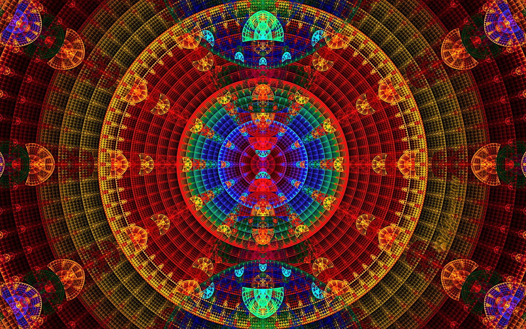 directly below, nightlife, red, decoration, concentric, no people, technology, art and craft, fractal, abstracto, backgrounds, 720P, architecture, illuminated, HD Wallpaper