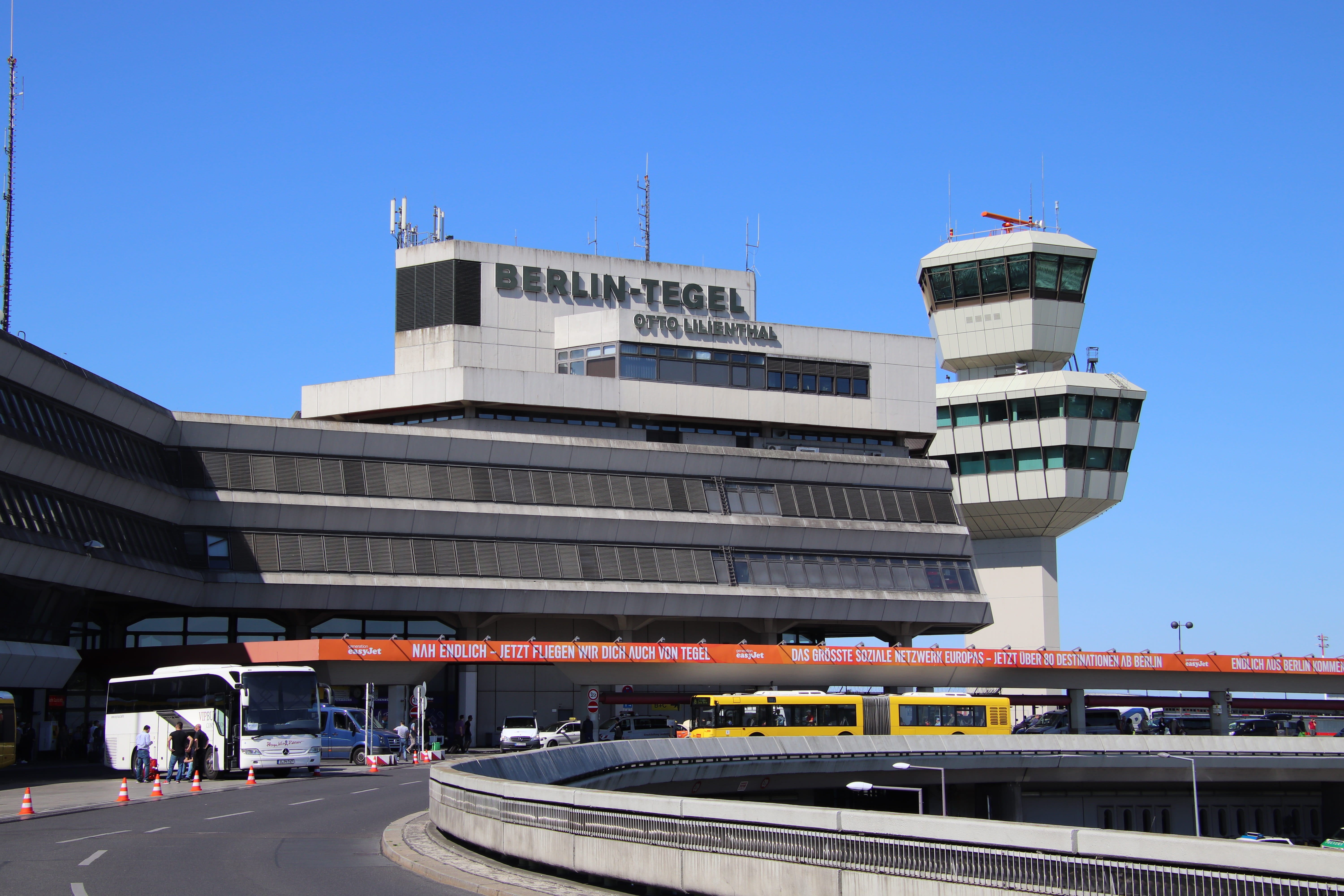 land vehicle, aircraft, berlin, otto lilienthal, architecture, clear sky, tegel, blue, central airport, lilienthal, tower, mode of transportation, berlin-tegel, HD Wallpaper