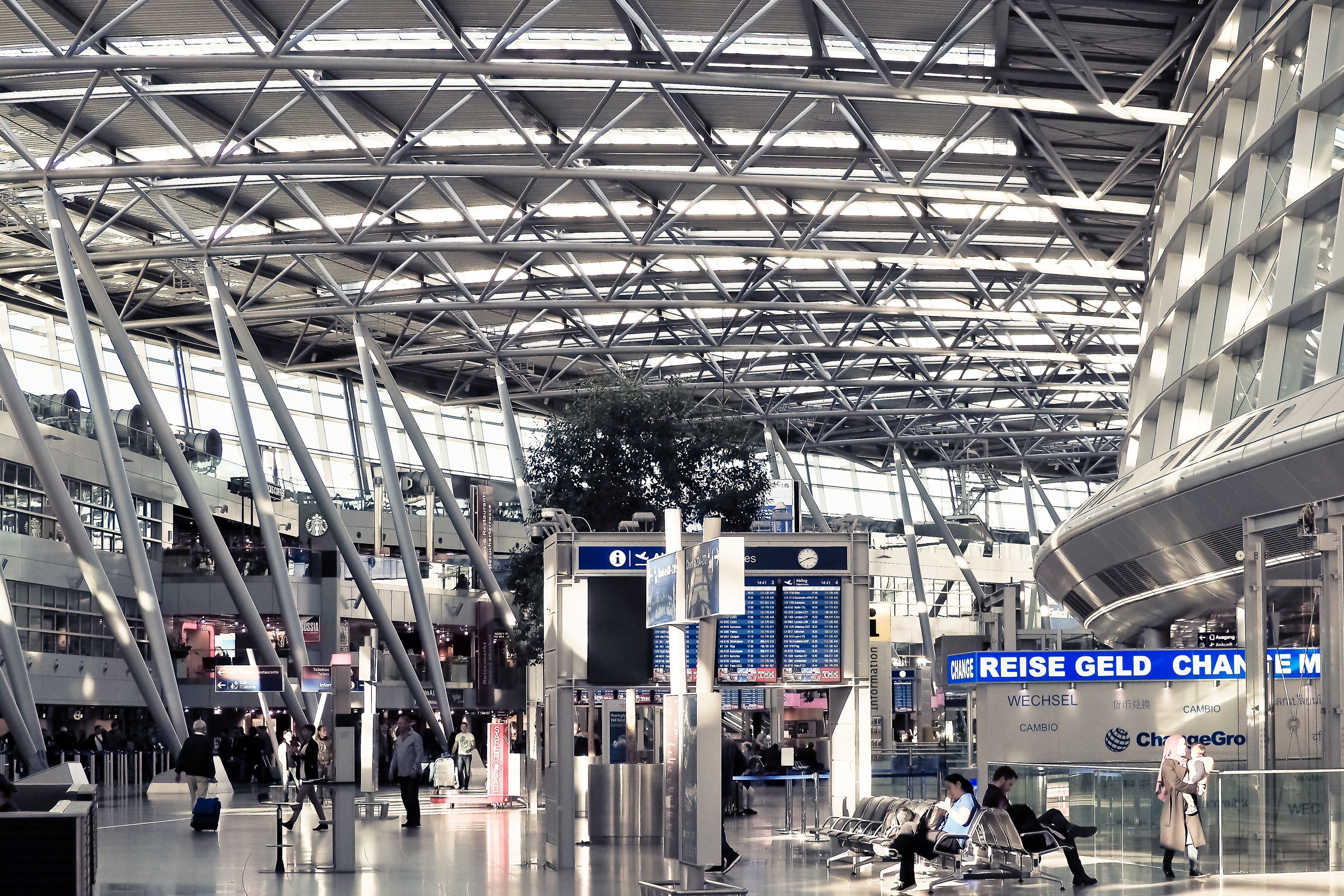 travellers, group of people, light, urban, crowd, real people, station, go away, transportation, passenger, large group of people, dome, design, airport departure area, HD Wallpaper