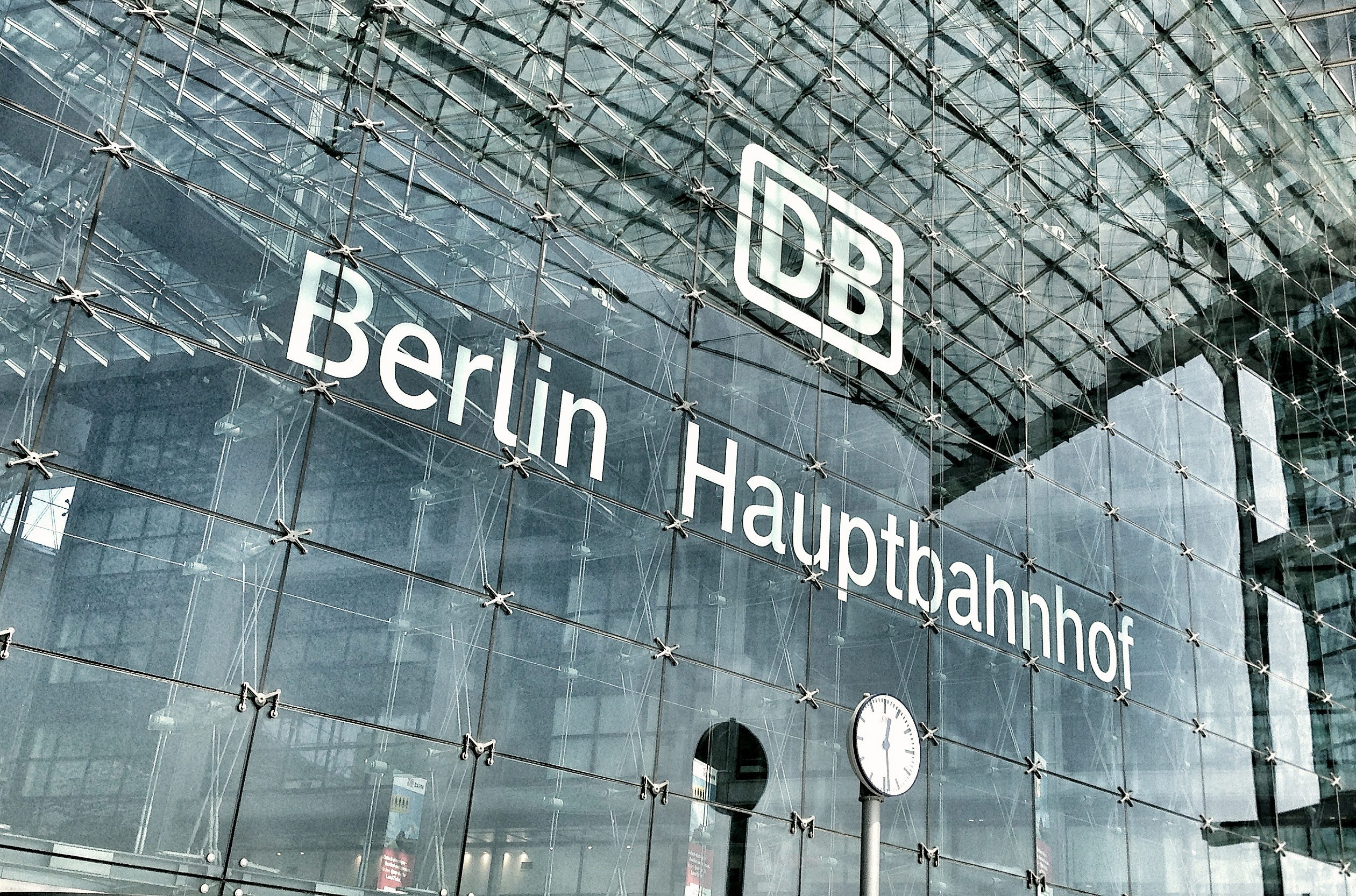 day, building exterior, outdoors, 1080P, communication, travel, logo, no people, central station, building, information sign, built structure, low angle view, HD Wallpaper