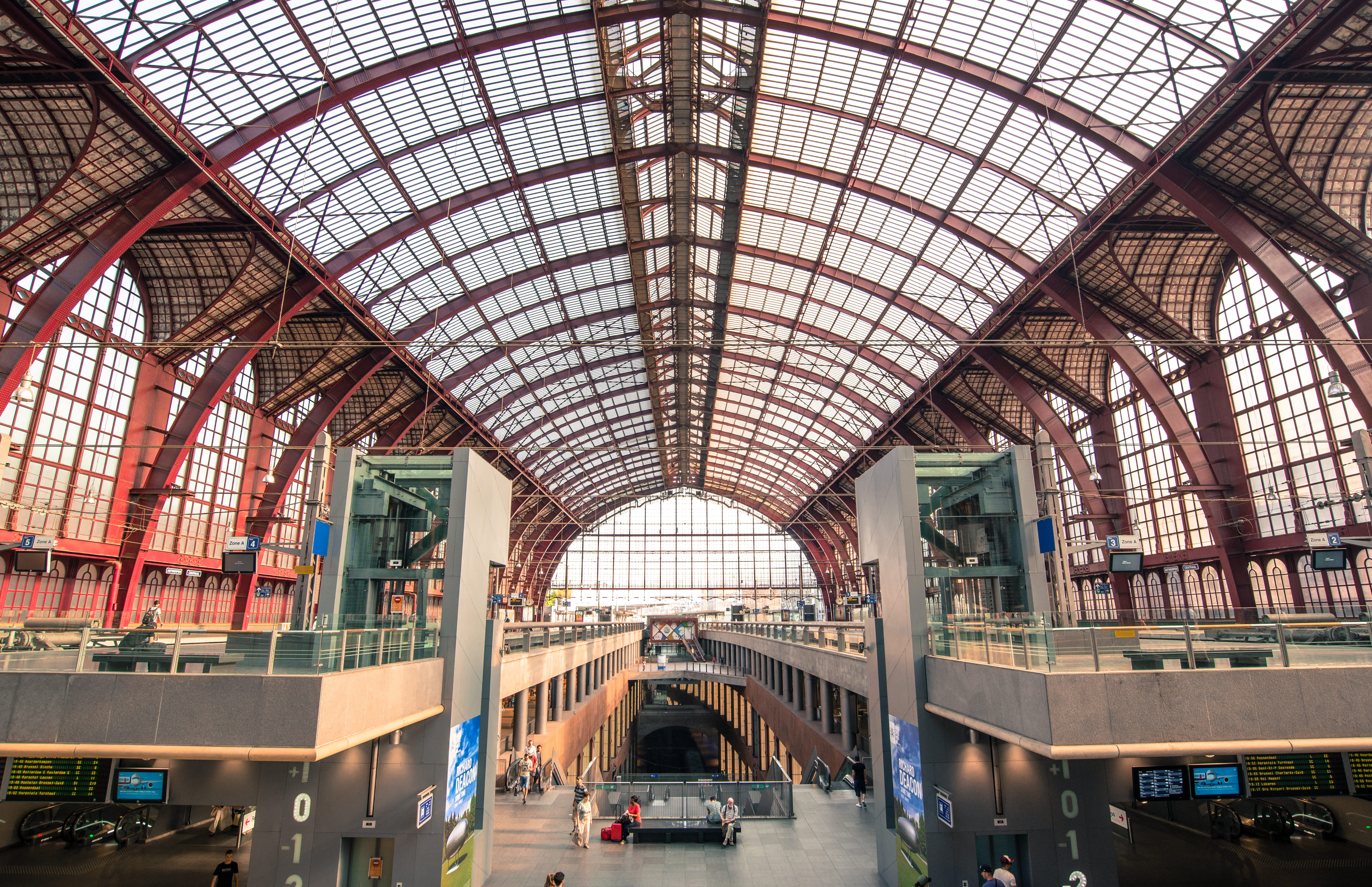 europe, transportation system, city, architecture, glass items, photo, construction, design, central, railroad station, antwerp, 5K, windows, built structure, HD Wallpaper
