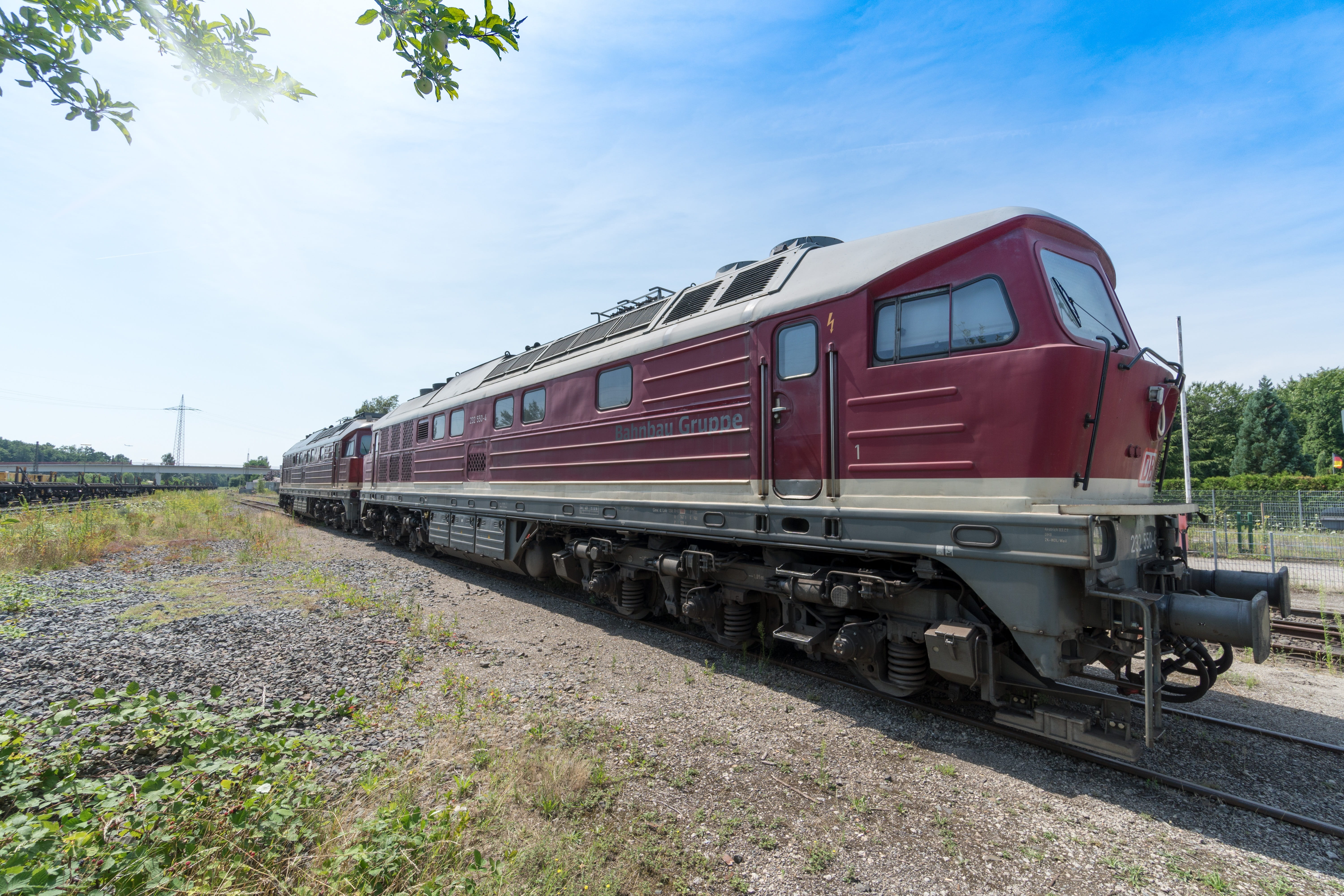 cloud - sky, red, train - vehicle, transportation, grass, track, land vehicle, travel, no people, switcher, passenger train, plant, railway, outdoors, mode of transportation, HD Wallpaper