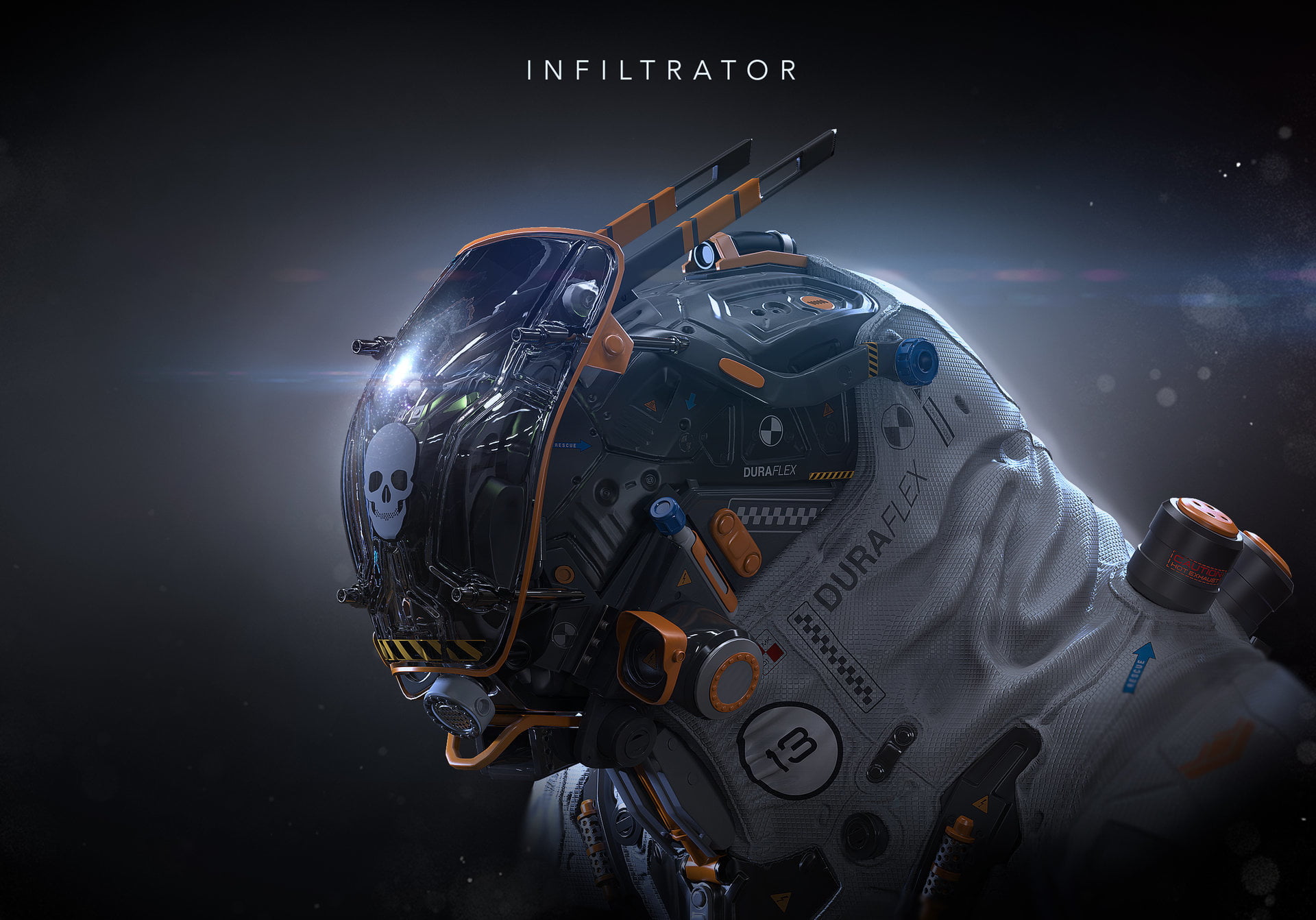 indoors, digital composite, space, cockpit, travel, close-up, land vehicle, Igor Sobolevsky, illuminated, mode of transportation, robot, alien, HD Wallpaper