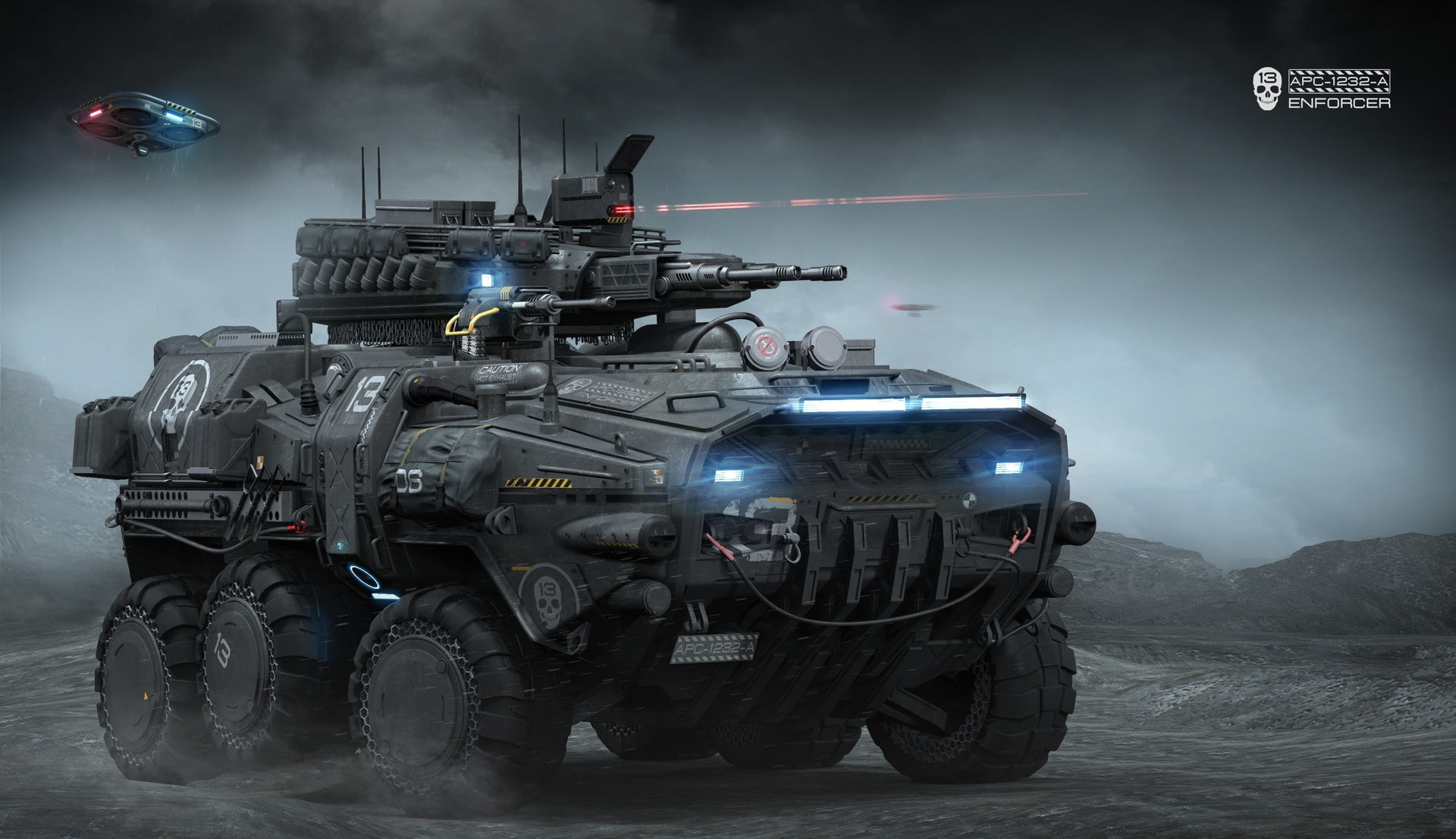 transport, weapons, APC-1232-A, Igor Sobolevsky, 1080P, HD Wallpaper