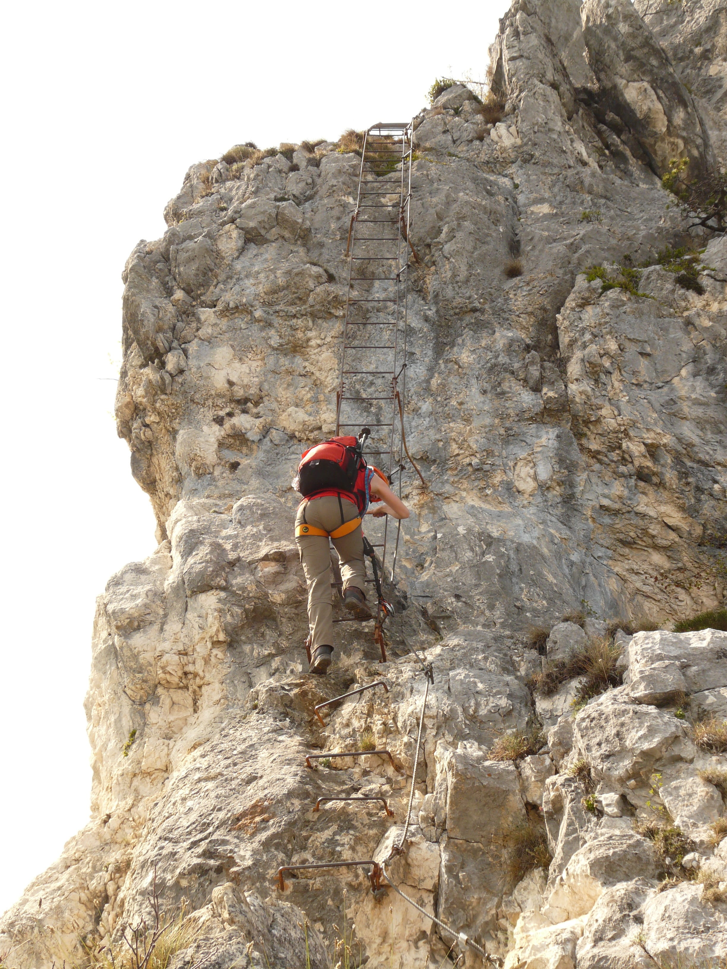 climber, Dell, nature, determination, climbing harness, strength, Steep, cima sat, mountain climbing, head, perpendicular, adventure, 2K, klettersteig lerin, Phone HD Wallpaper