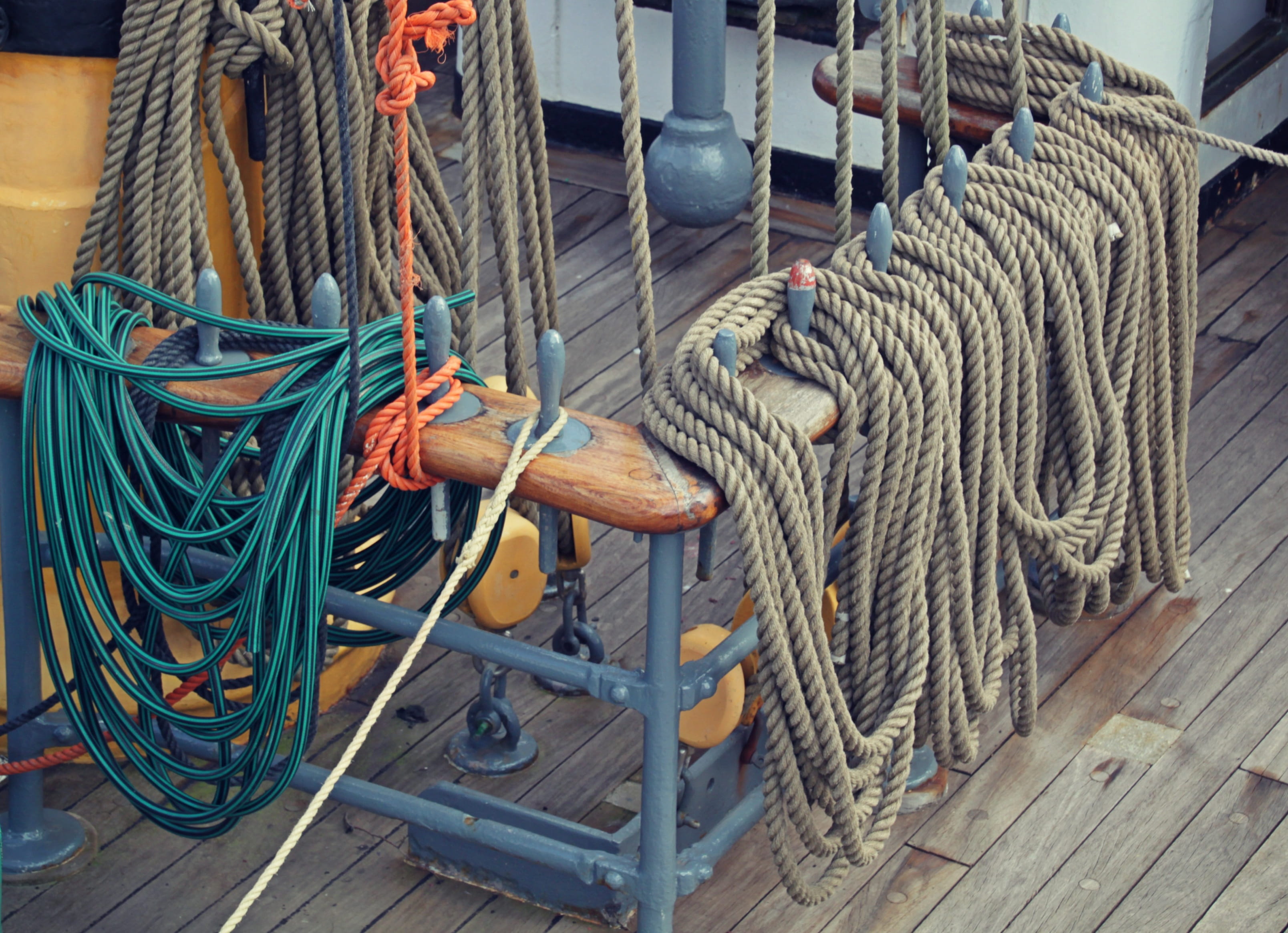 metal, knitting, strand, maritime, no people, outdoors, rod, Ropes, mooring, large group of objects, Canvas, wood - material, cordage, pattern, Sailing Vessel, HD Wallpaper