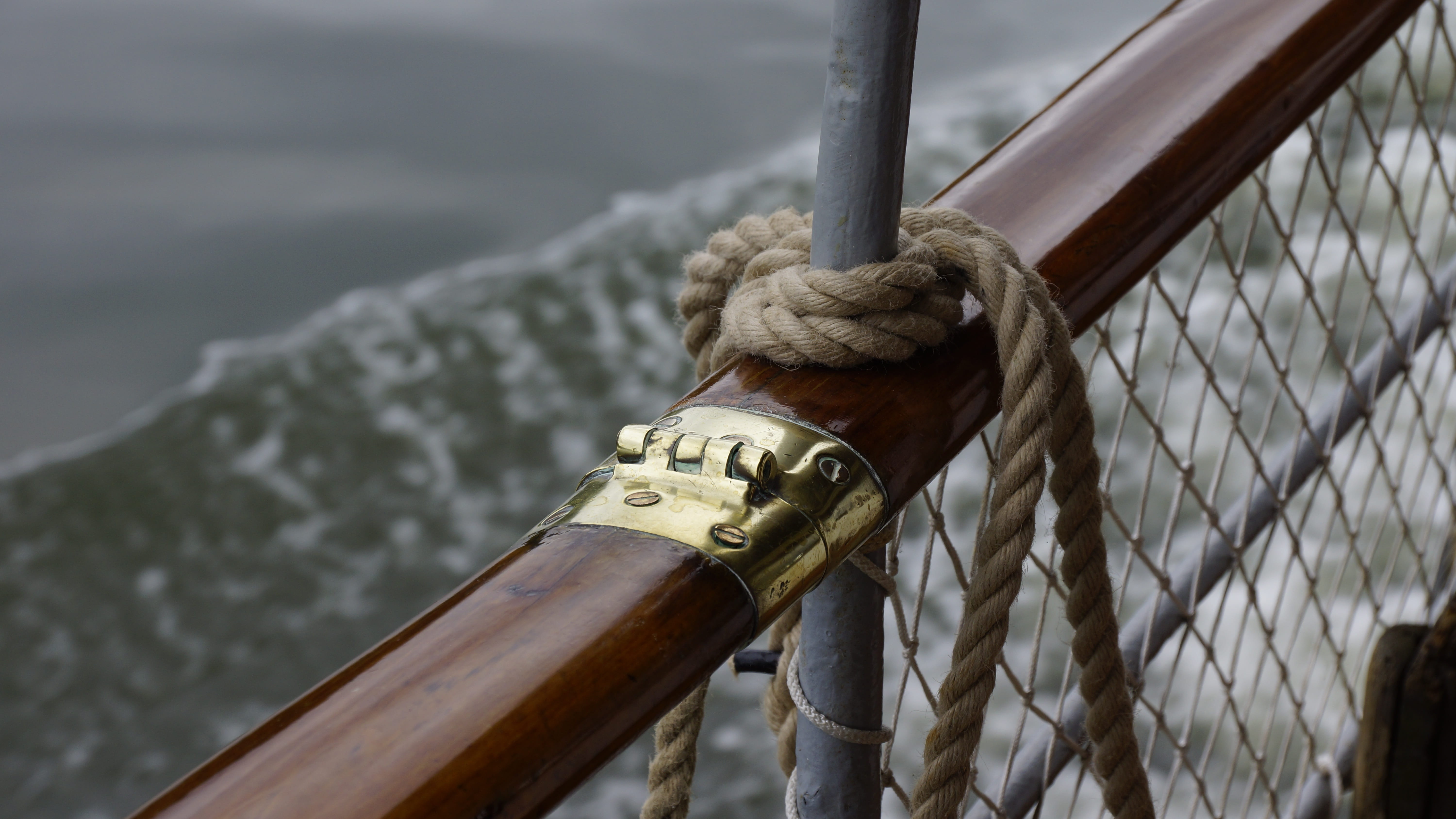 tied up, cordage, no people, wood - material, dew, 5K, ship accessories, tied knot, metal, mode of transportation, close-up, rigging, water, connection, HD Wallpaper