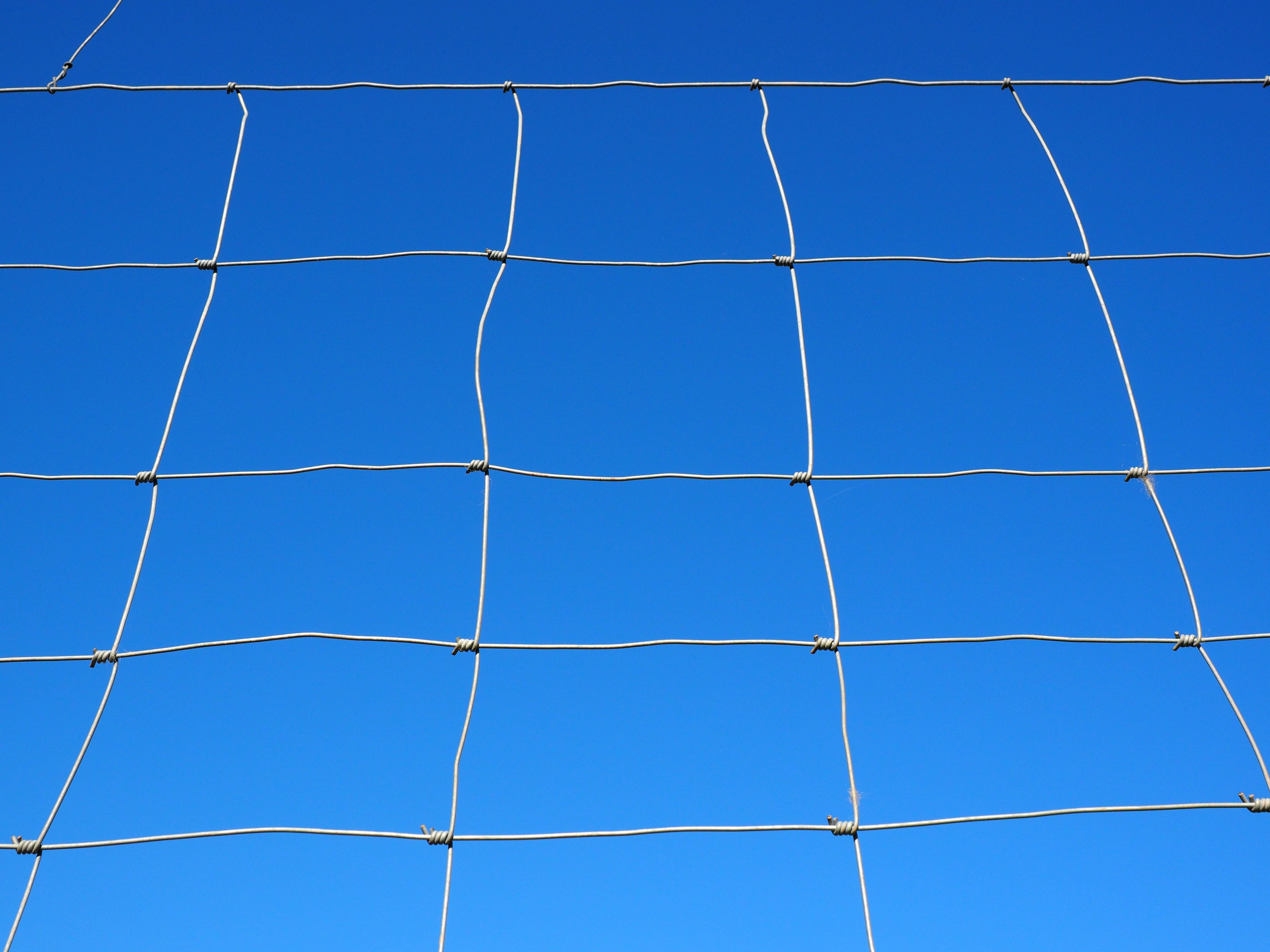 no People, boundary, Mesh, full frame, repetition, demarcation, security, geometric shape, defense, outdoors, net - Sports Equipment, day, metal, Fence, HD Wallpaper