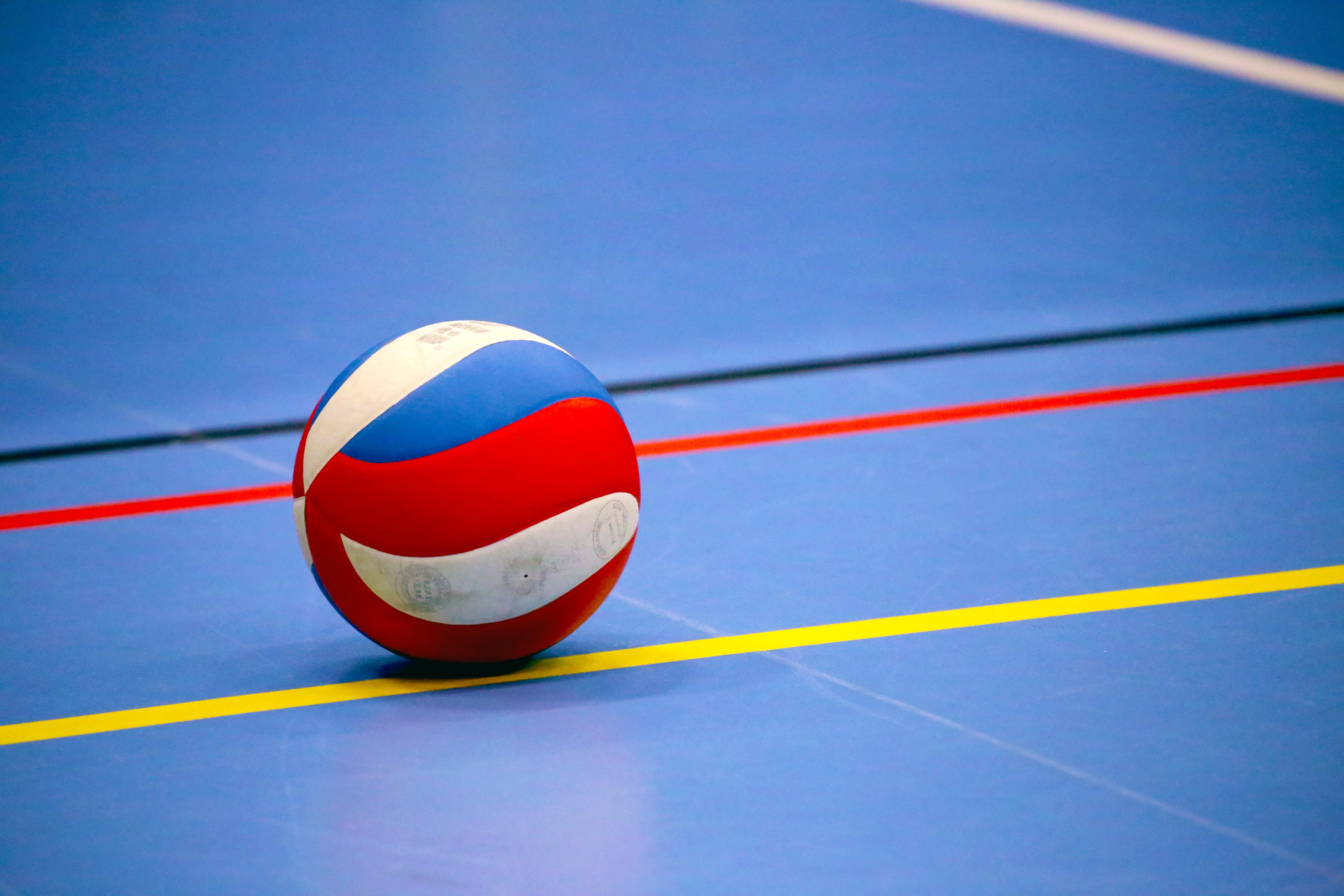 blue, team, ball sports, recreational pursuit, leisure games, 5K, single object, leisure activity, web, sport, sporty, leather ball, volleyball, activity, HD Wallpaper