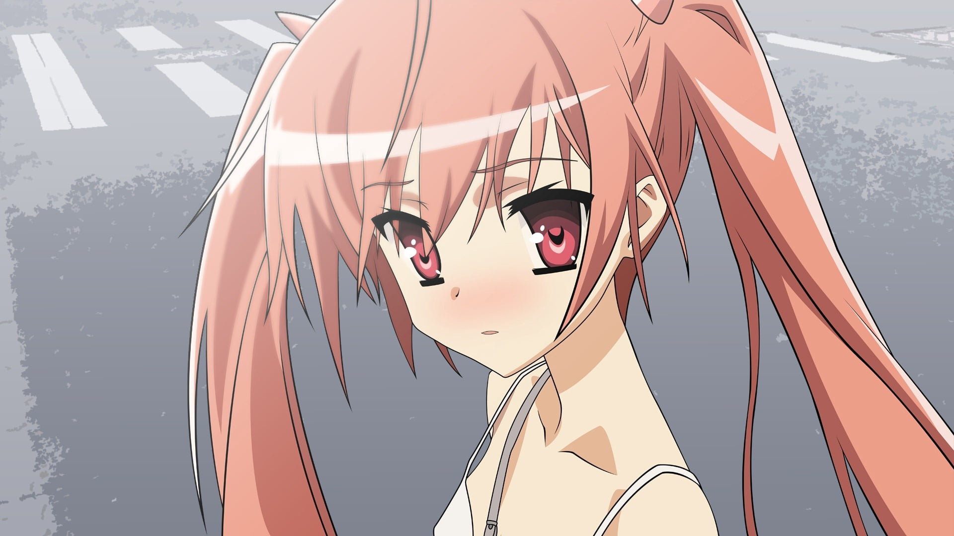 haired, hair, female, representation, transportation, pink, girl, reflection, outdoors, day, character, one person, sunlight, anime, mode of transportation, HD Wallpaper