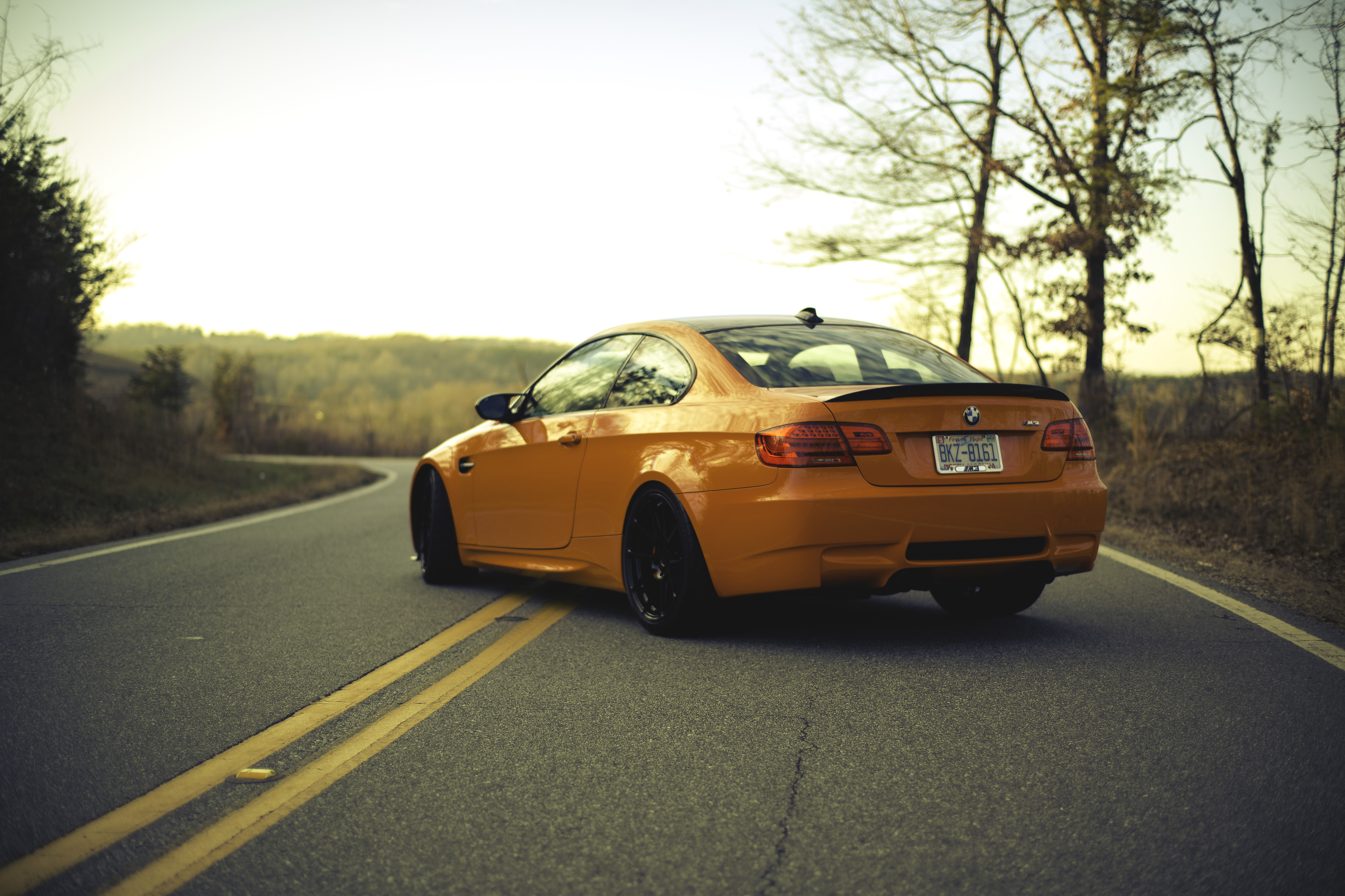 back, 5K, orange, BMW, markup, e92, road, HD Wallpaper
