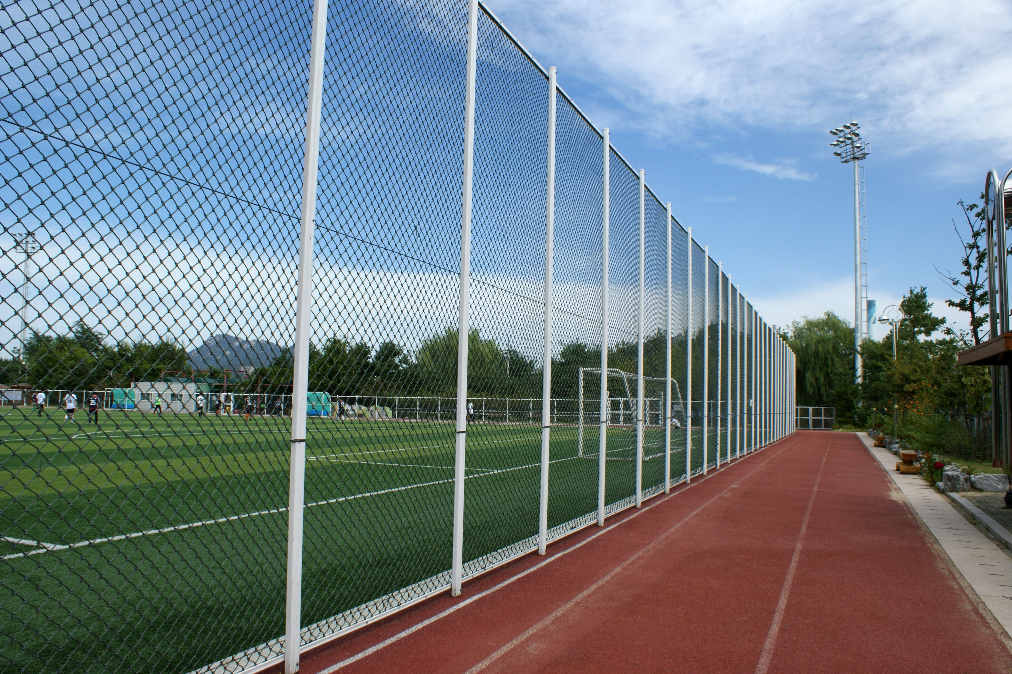 baseball - sport, 2K, sky, early football, hobby, no people, grass, playground, tree, soccer, boundary, artificial turf, barrier, exercise, cloud - sky, HD Wallpaper