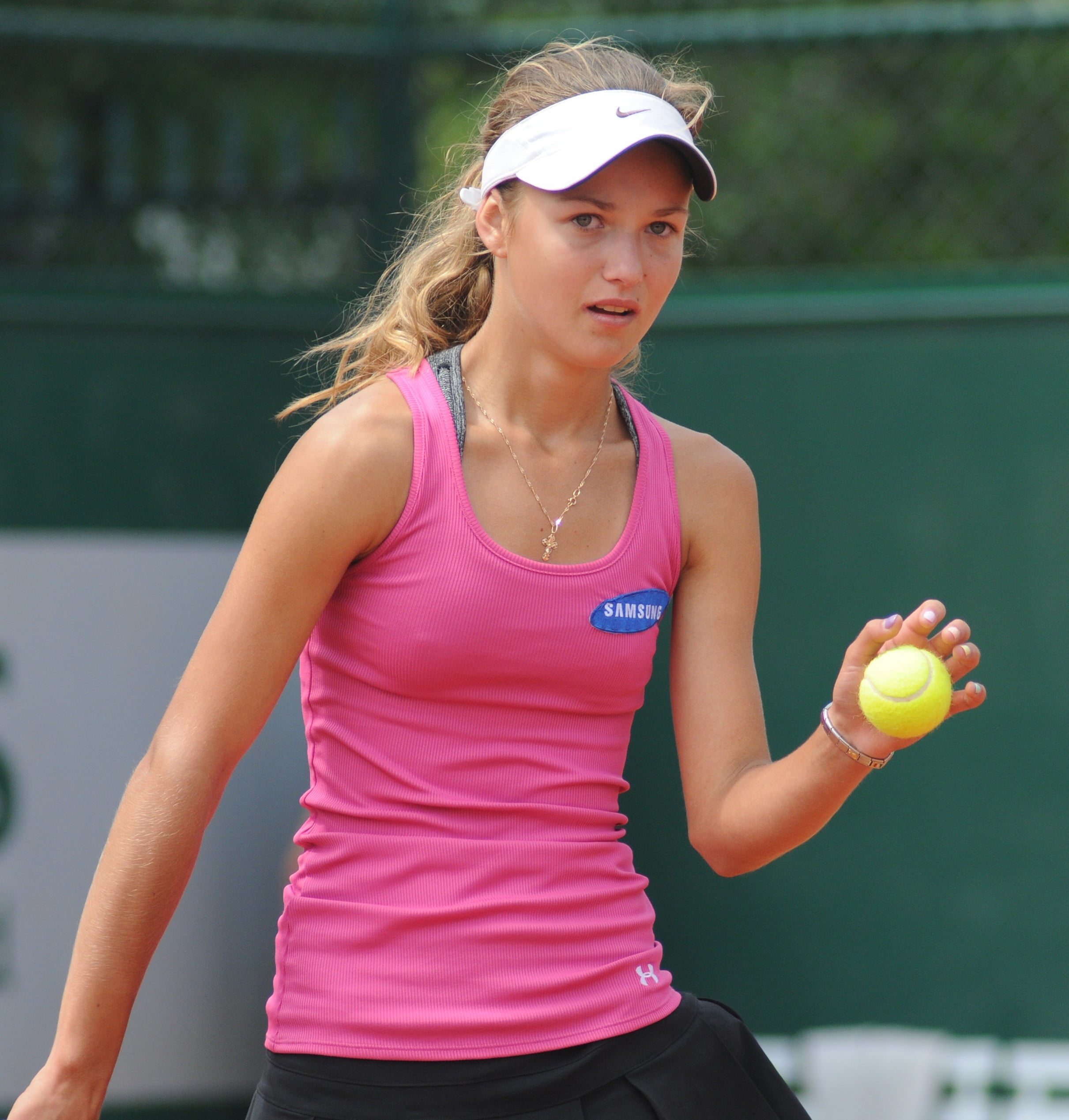 day, racket, one person, tennis ball, young women, women, lifestyles, tennis, adult, sport, clothing, Anna Kalinskaya, outdoors, waist up, standing, 1080P, Phone HD Wallpaper
