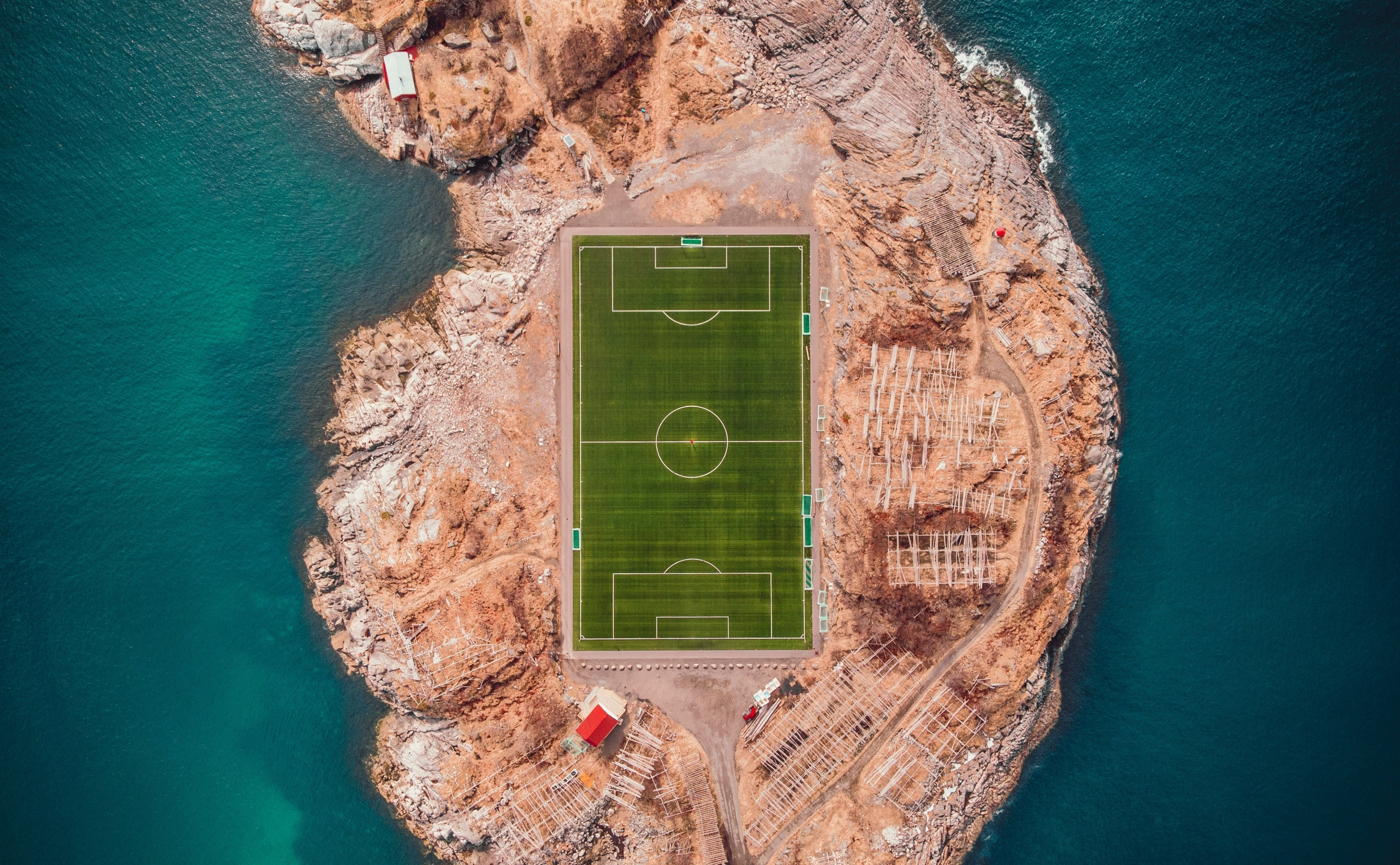 court, Aerial, tenniscourt, Tennis, Sports, photography, DronePhotography, View, Isle, Norway, 4K, lofoten, island, HD Wallpaper