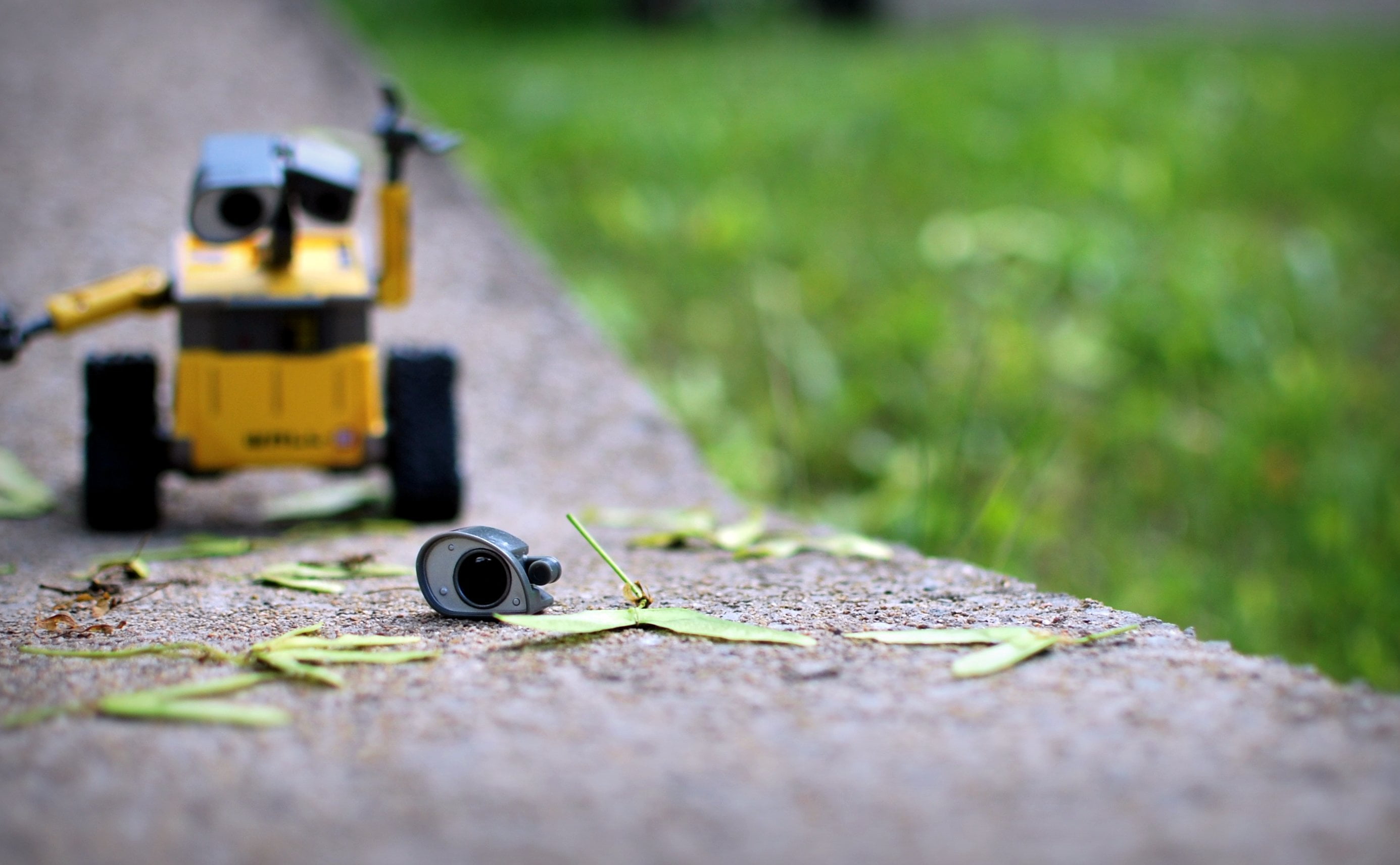 Day, wall, June 15, photography, Toy, Wall-E, 2K, miniature, One-Eyed Jack, Eye!  Wall, Quebec, e  Wall, e, Project, plastic, HD Wallpaper