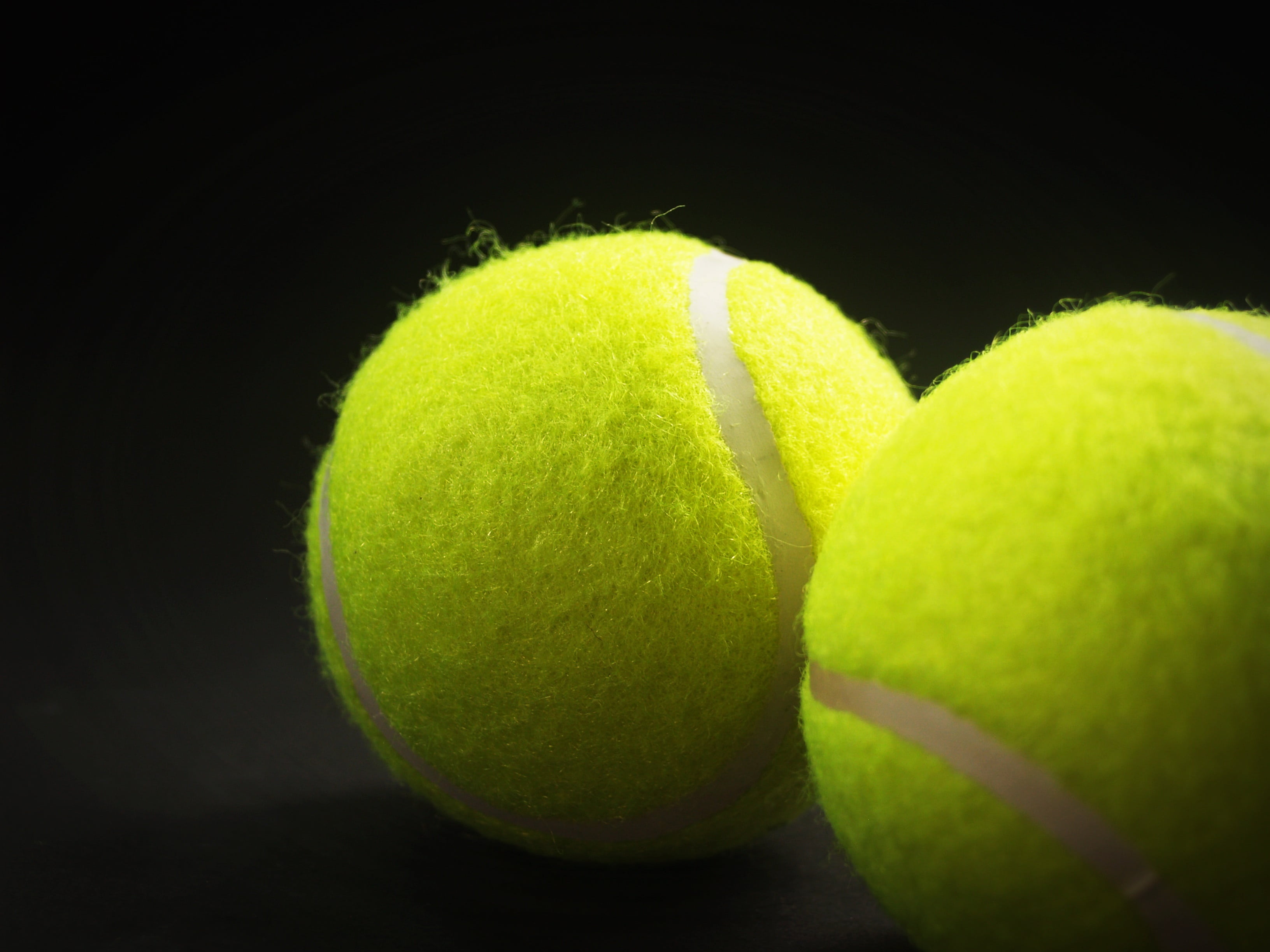 group of objects, equipment, recreational, competitive, tenis, leisure, two objects, no people, yellow, isolated, cut out, view, still life, indoors, sport, HD Wallpaper