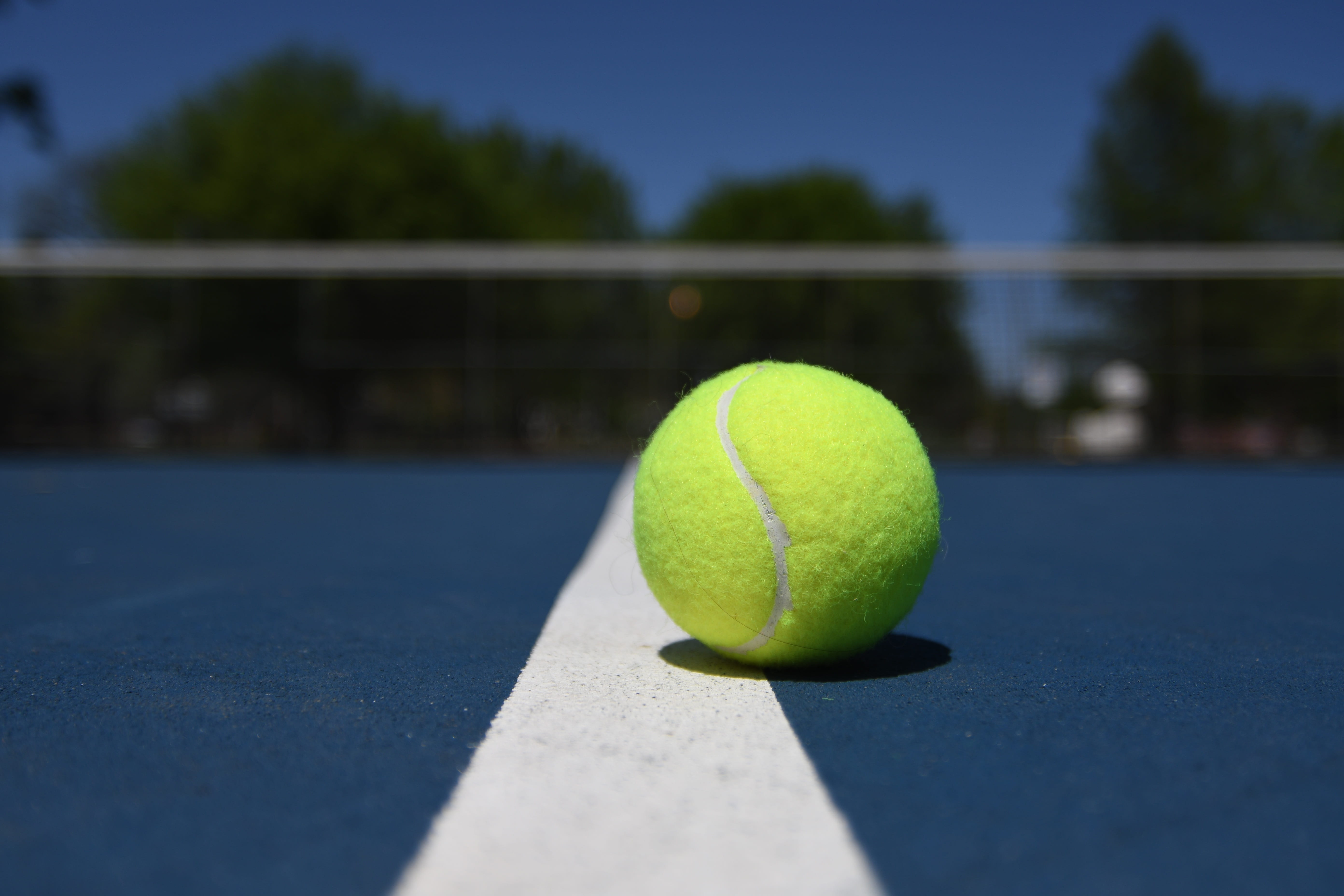 absence, painted, white, sport, close-up, blue, baseball, tennis ball, photography, no people, outdoors, racket, close, sphere, court, single object, recreational pursuit, HD Wallpaper