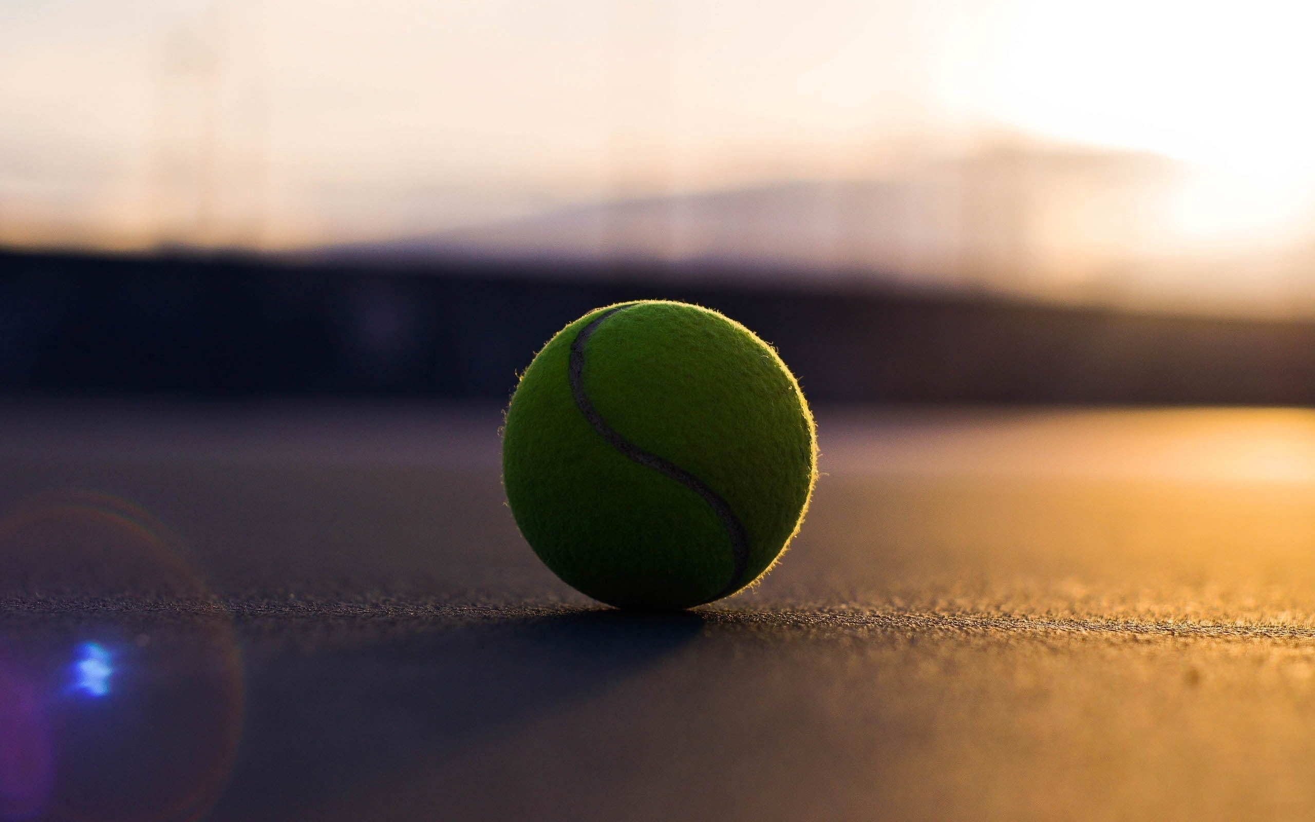 asphalt, focus on foreground, yellow, racket Sport, tennis Ball, single object, racket, leisure Games, sphere, sport, recreational Pursuit, tennis, professional Sport, HD Wallpaper