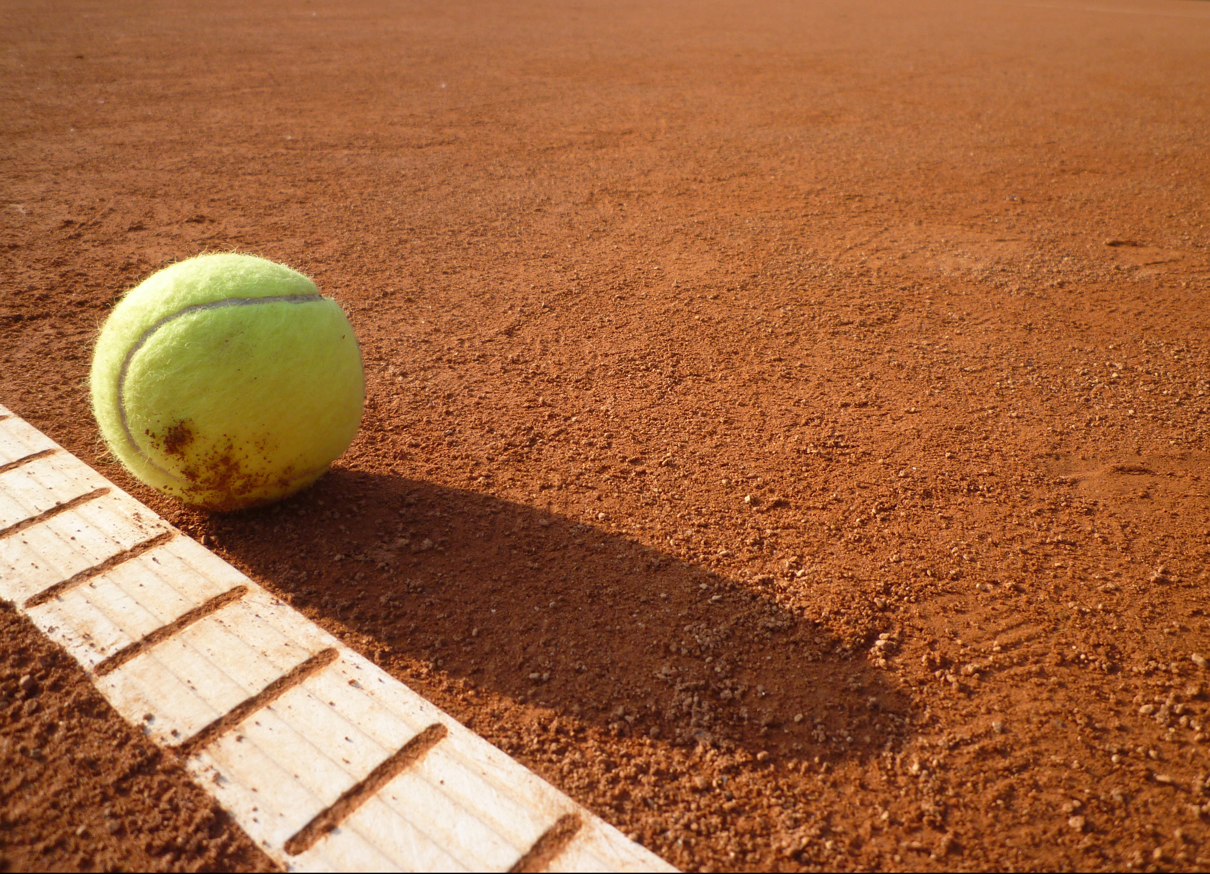 healthy eating, sunlight, court, yellow, green color, close-up, floor, line, 4K, tennis court, green, ball, day, within, off, sport, single object, high angle view, HD Wallpaper