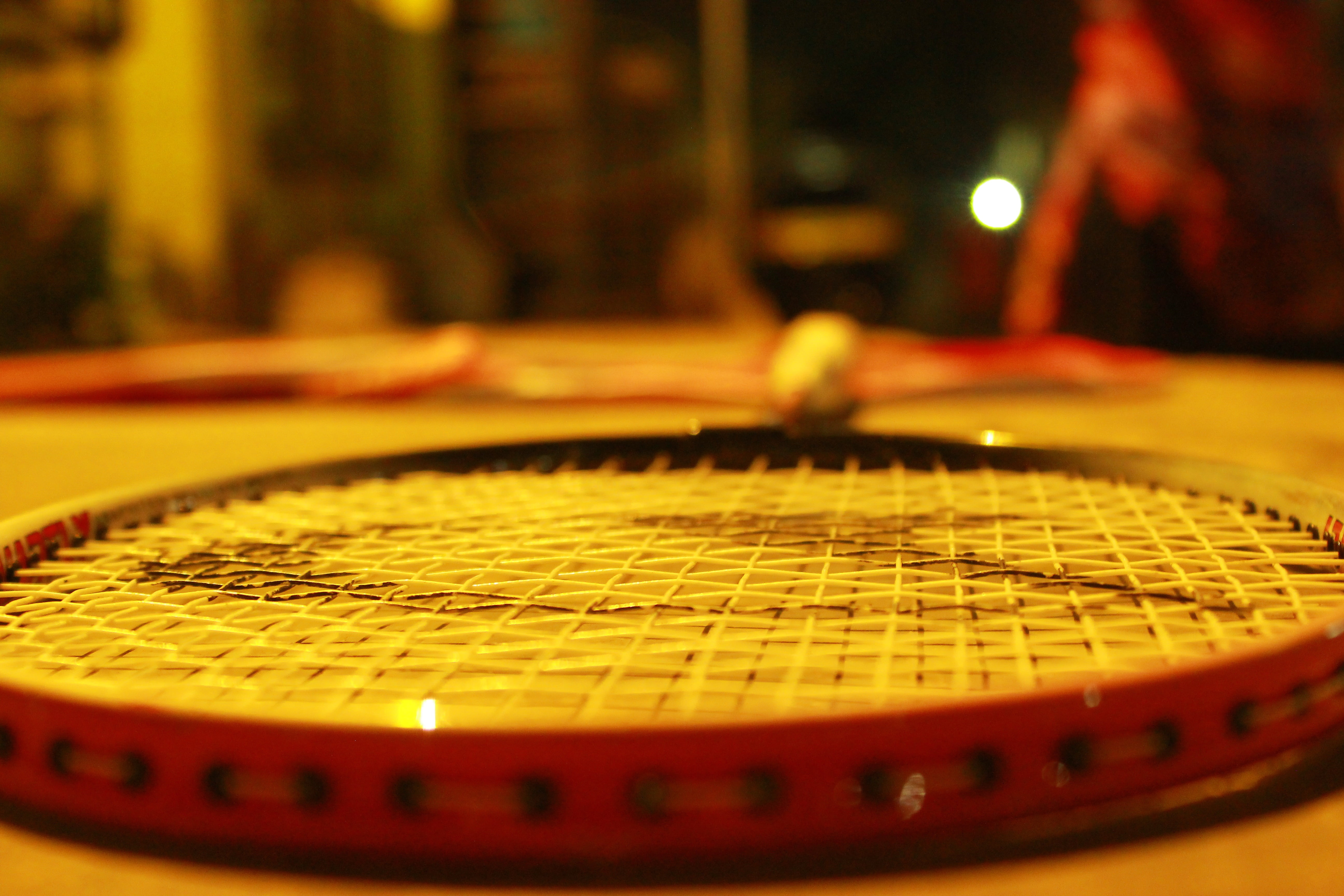 racquet, guitar, red, musical instrument string, copy space, play, close-up, musical instrument, indoors, photo, selective focus, 5K, no people, leisure, HD Wallpaper