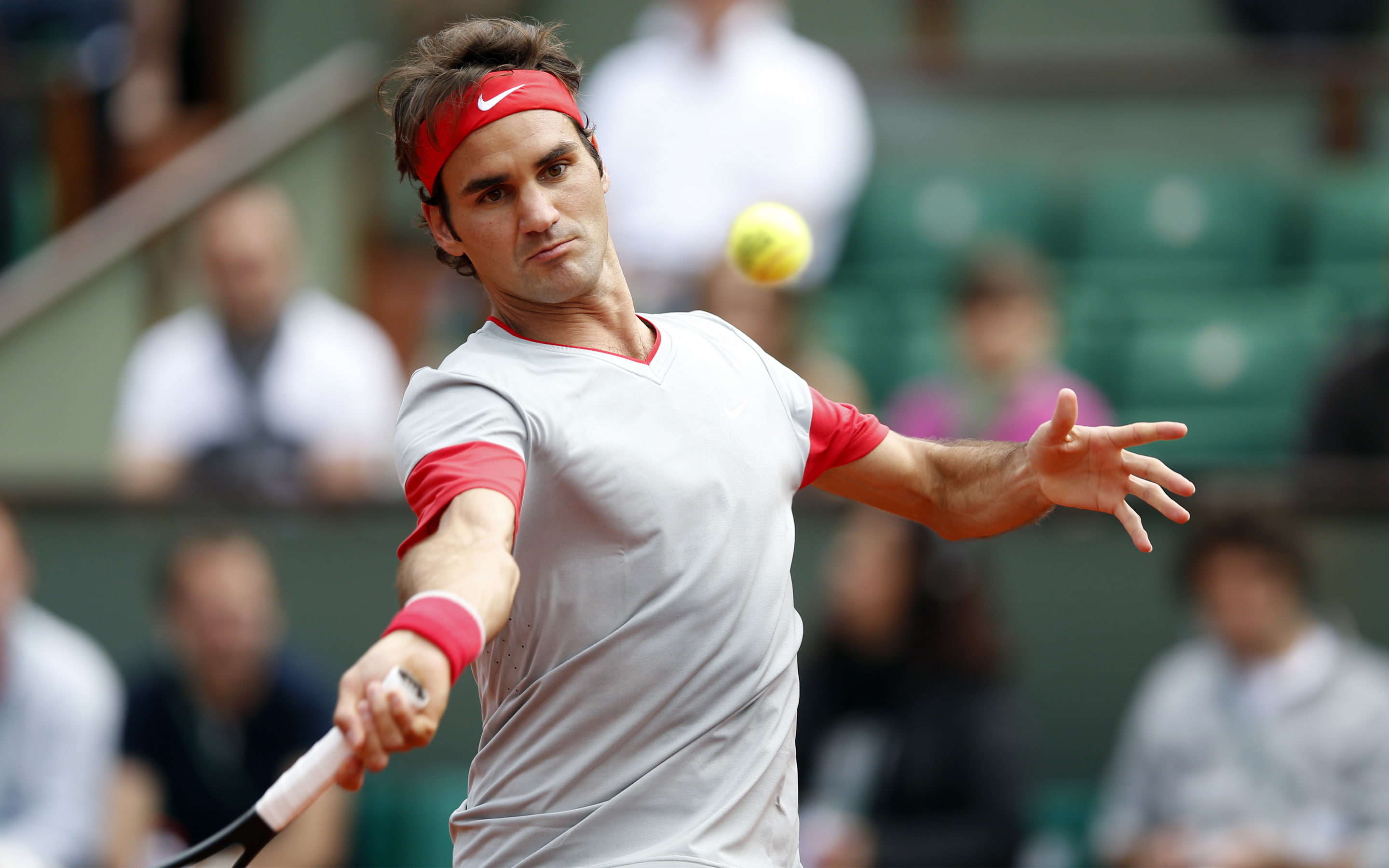 athlete, men, front view, 2K, competition, focus on foreground, strength, Federer, Player, healthy lifestyle, sport, Swiss, Tennis, leisure activity, sports clothing, HD Wallpaper