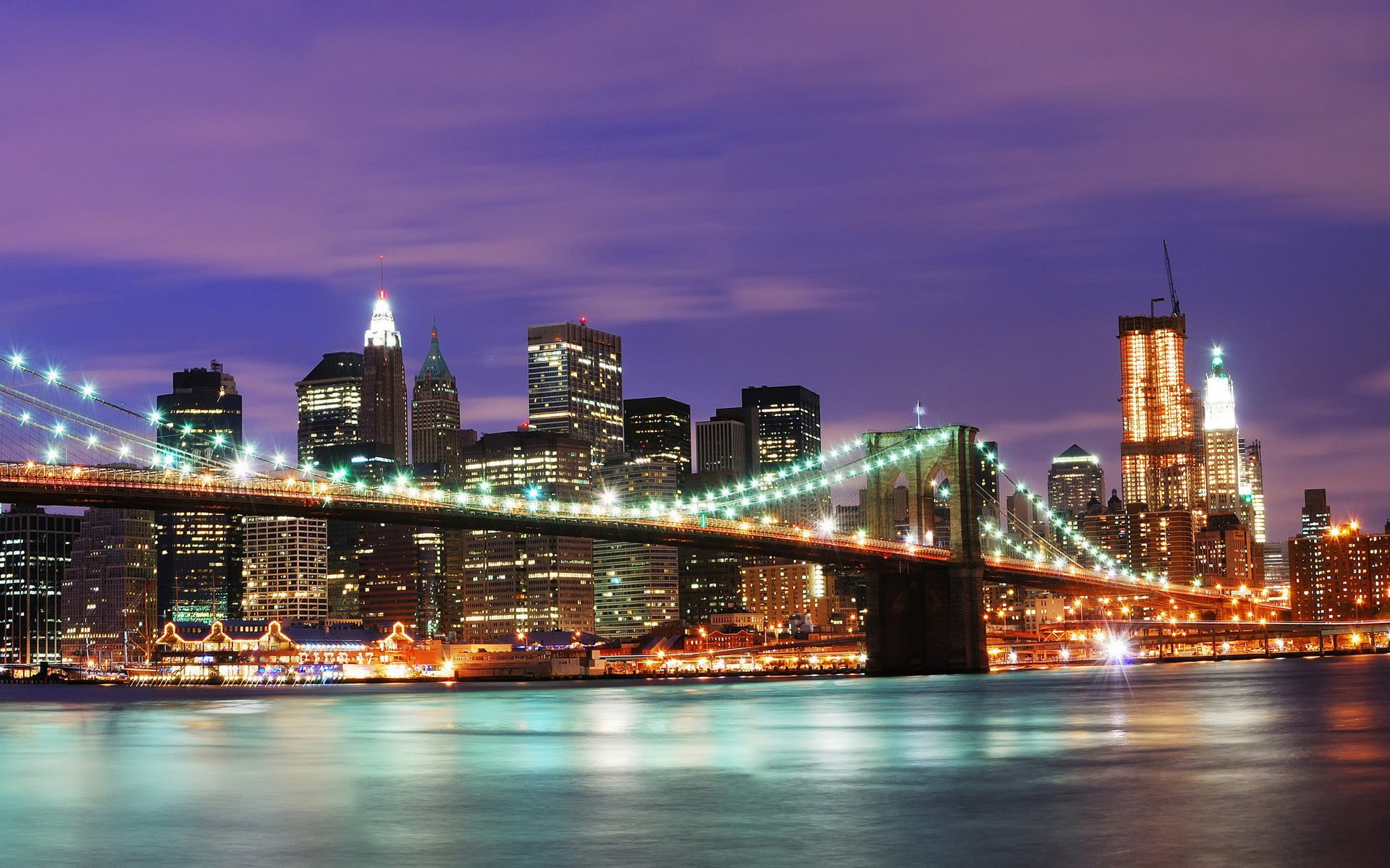 travel destinations, illuminated, cityscape, modern, outdoors, reflection, building exterior, green, tower, financial district, bridge - man made structure, HD Wallpaper
