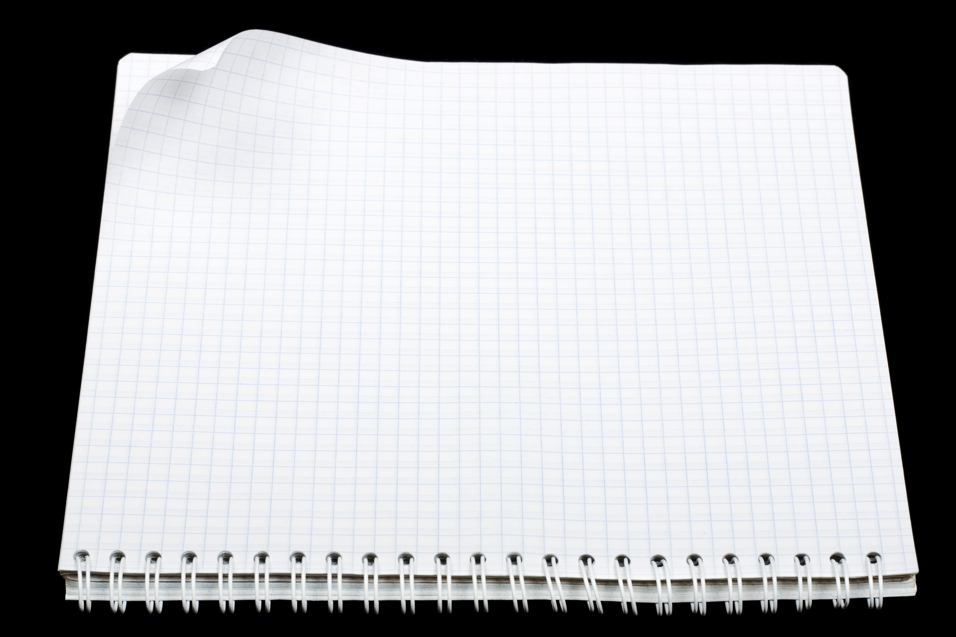 studio shot, page, spiral notebook, con2011, ring binder, black background, empty, object, curl, paper, next, note, turn, business, corner, office, background, HD Wallpaper