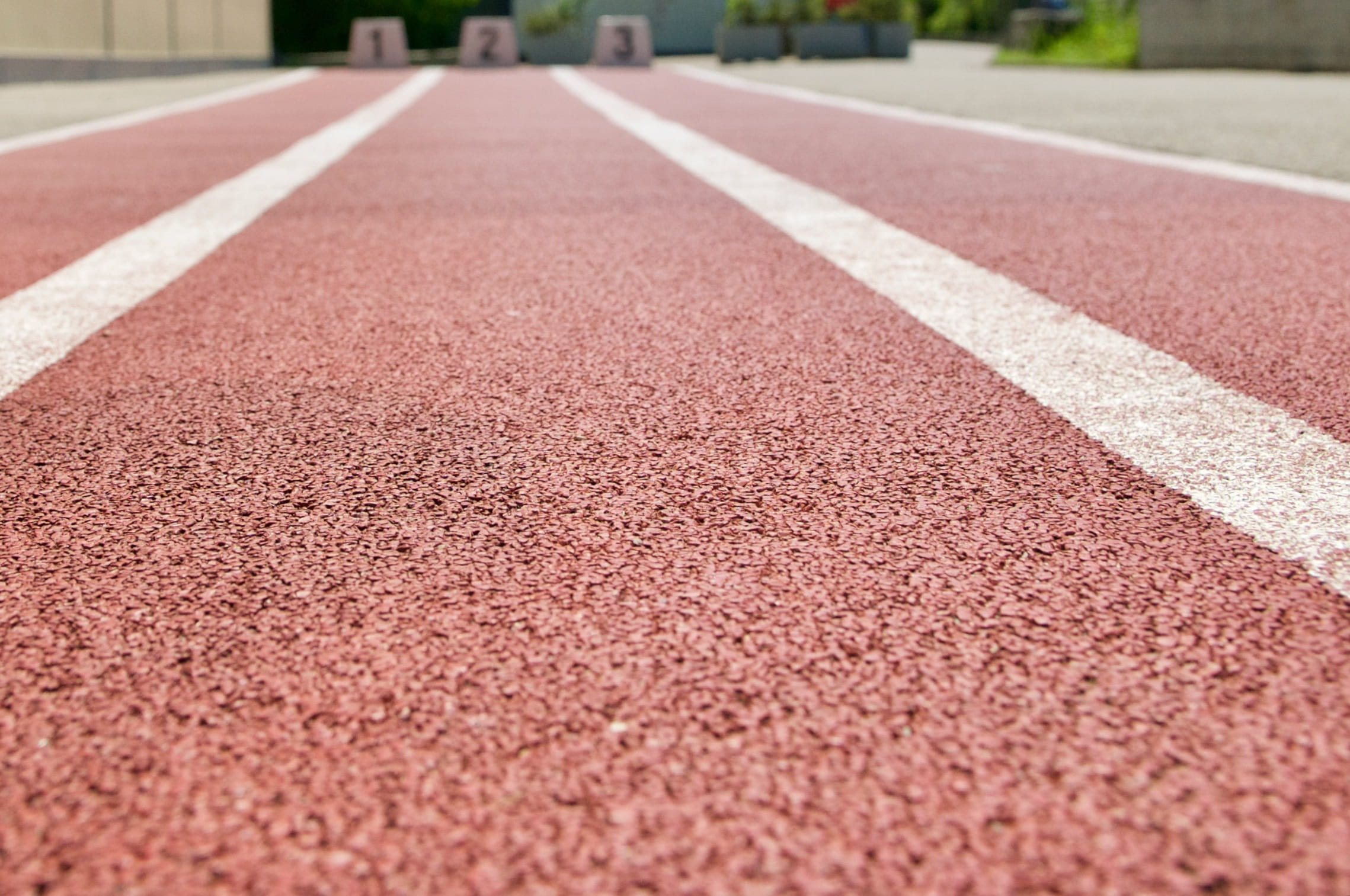 outdoors, Plastic, diminishing perspective, fitness, starting line, Target, photography, run, competition, selective focus, running track, surface level, HD Wallpaper