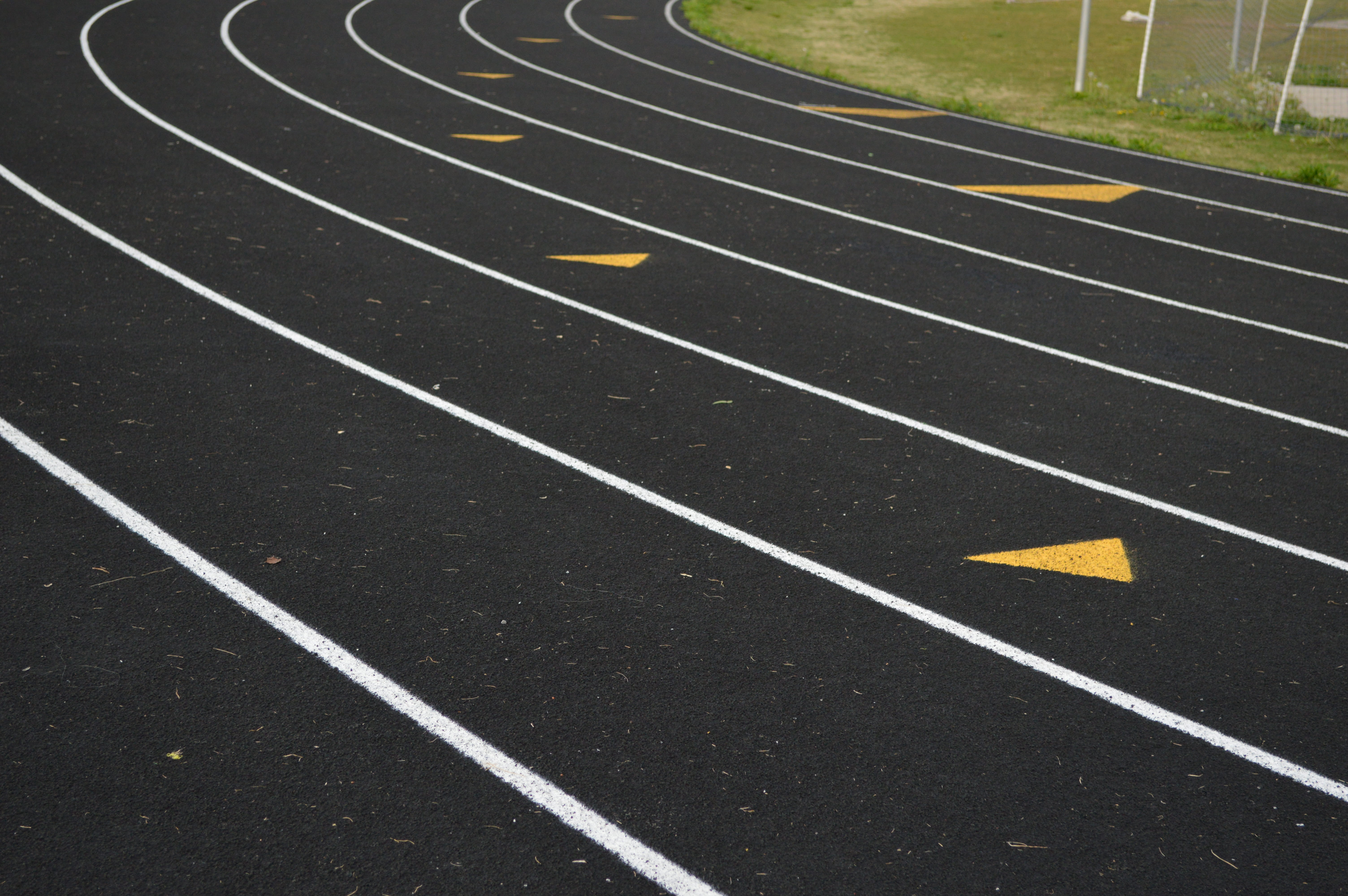 curve, lines, stadium, 5K, athletics, starting line, track, black, background, full frame, absence, competition, website, sports track, sports, high angle view, HD Wallpaper