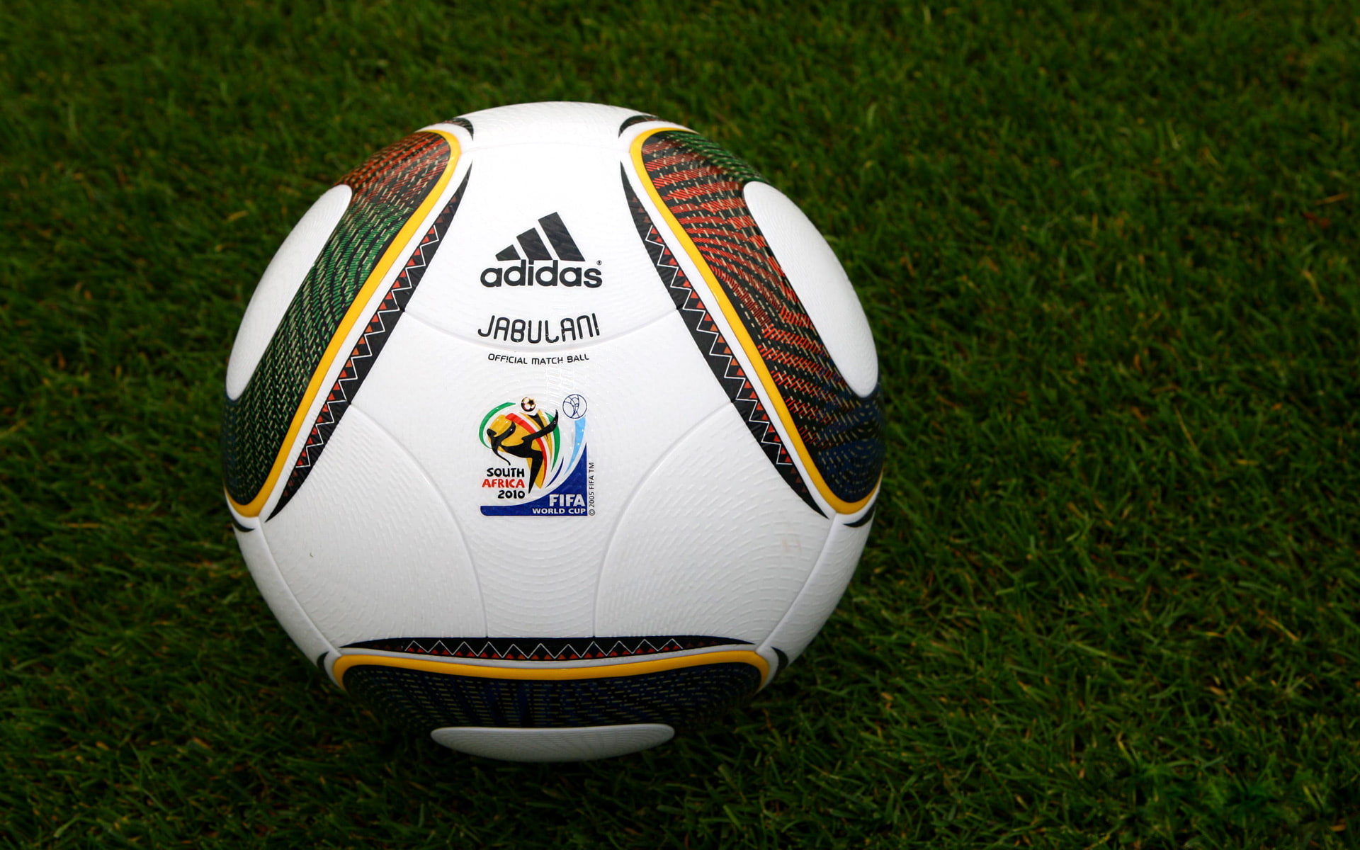 soccer Ball, communication, sports equipment, white, high angle view, 2010, day, nature, 1080P, competition, fun, western script, land, multicolored, Africa, HD Wallpaper