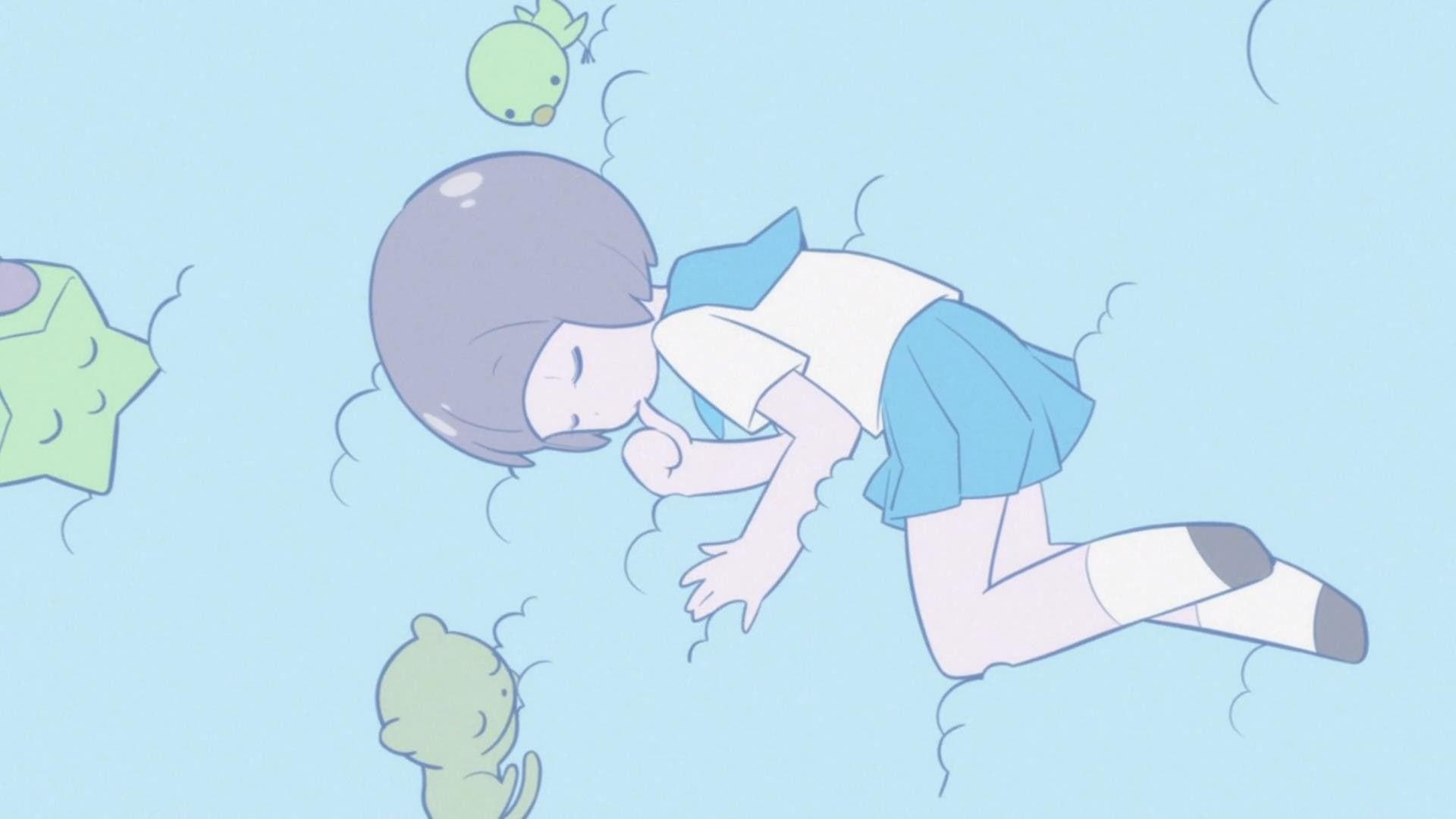 emotion, blue, Mankanshoku Mako, cartoon, 1080P, tree, outdoors, people, craft, art and craft, women, technology, vertebrate, Kill la Kill, sky, creativity, HD Wallpaper